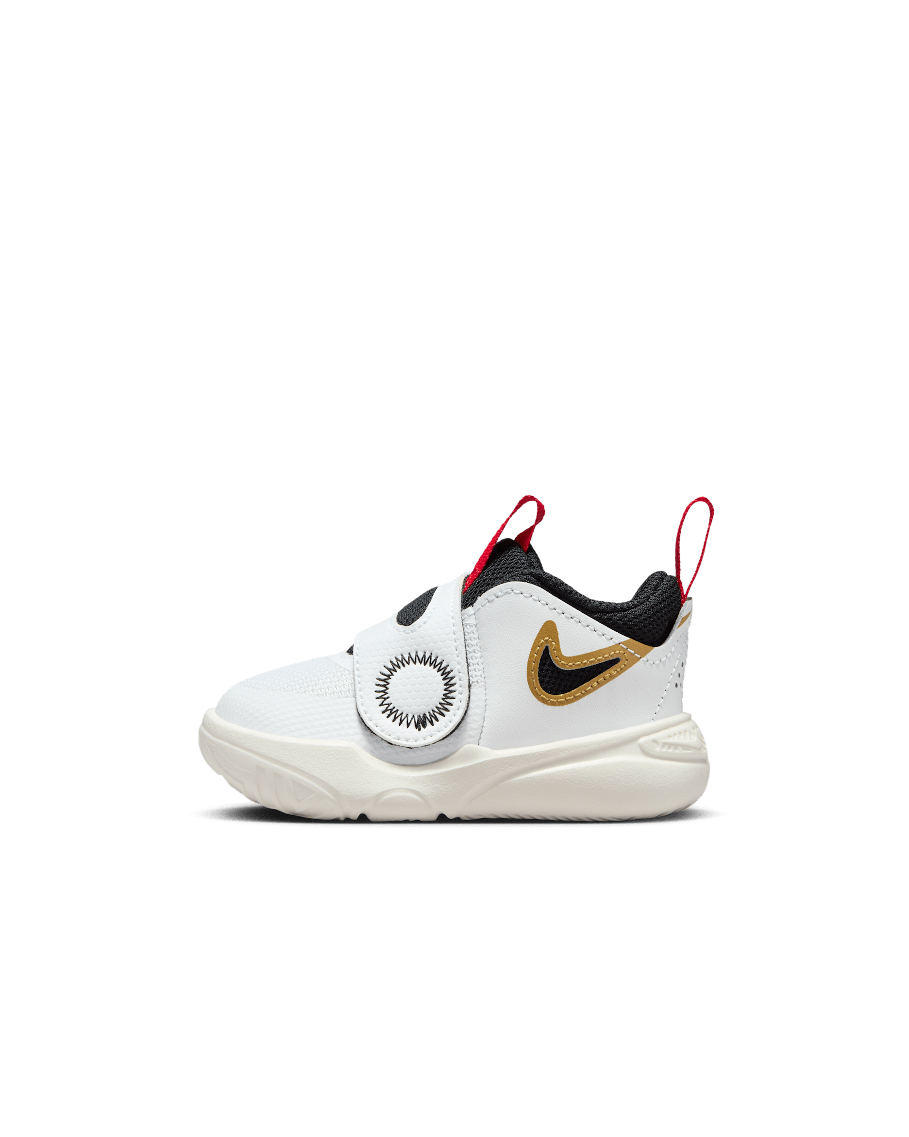 Nike Team Hustle D 11 嬰幼兒鞋款 - 白色/Metallic Gold/University Red/黑色