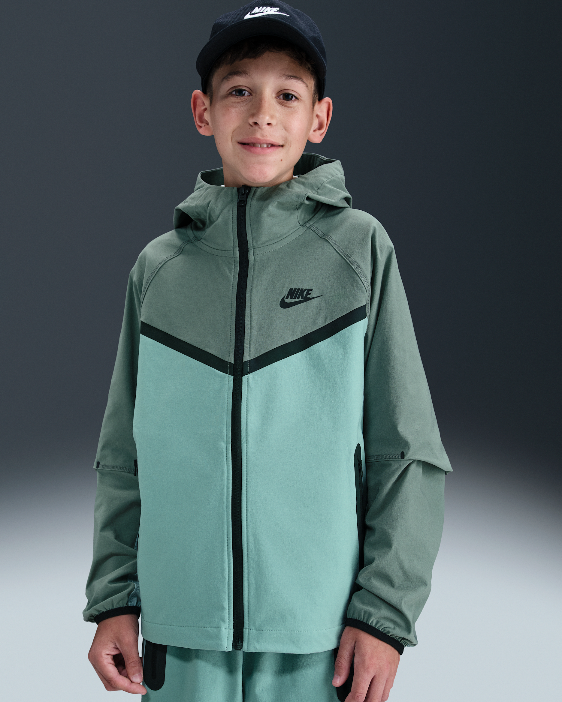 Nike Tech Older Kids' (Boys') Woven Jacket - Cannon/Clay Green/Black