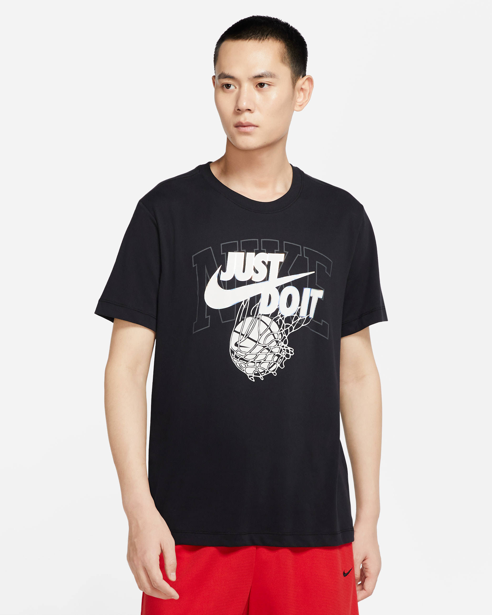 Nike Dri-FIT 男款「Just Do It」籃球 T 恤 - 黑色