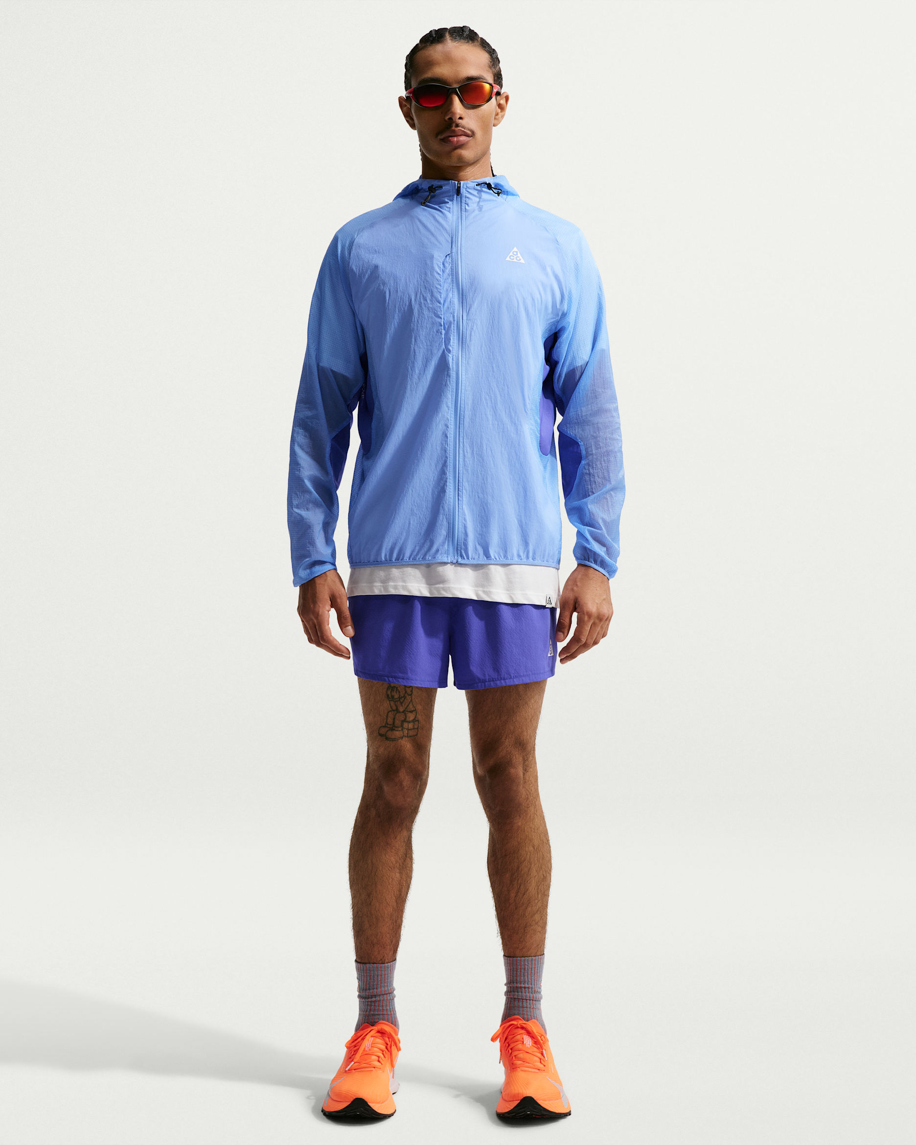 Pánské 8cm kraťasy Nike ACG „Trailwind“ Dri-FIT ADV se všitými slipy - Persian Violet/Royal Pulse/Summit White