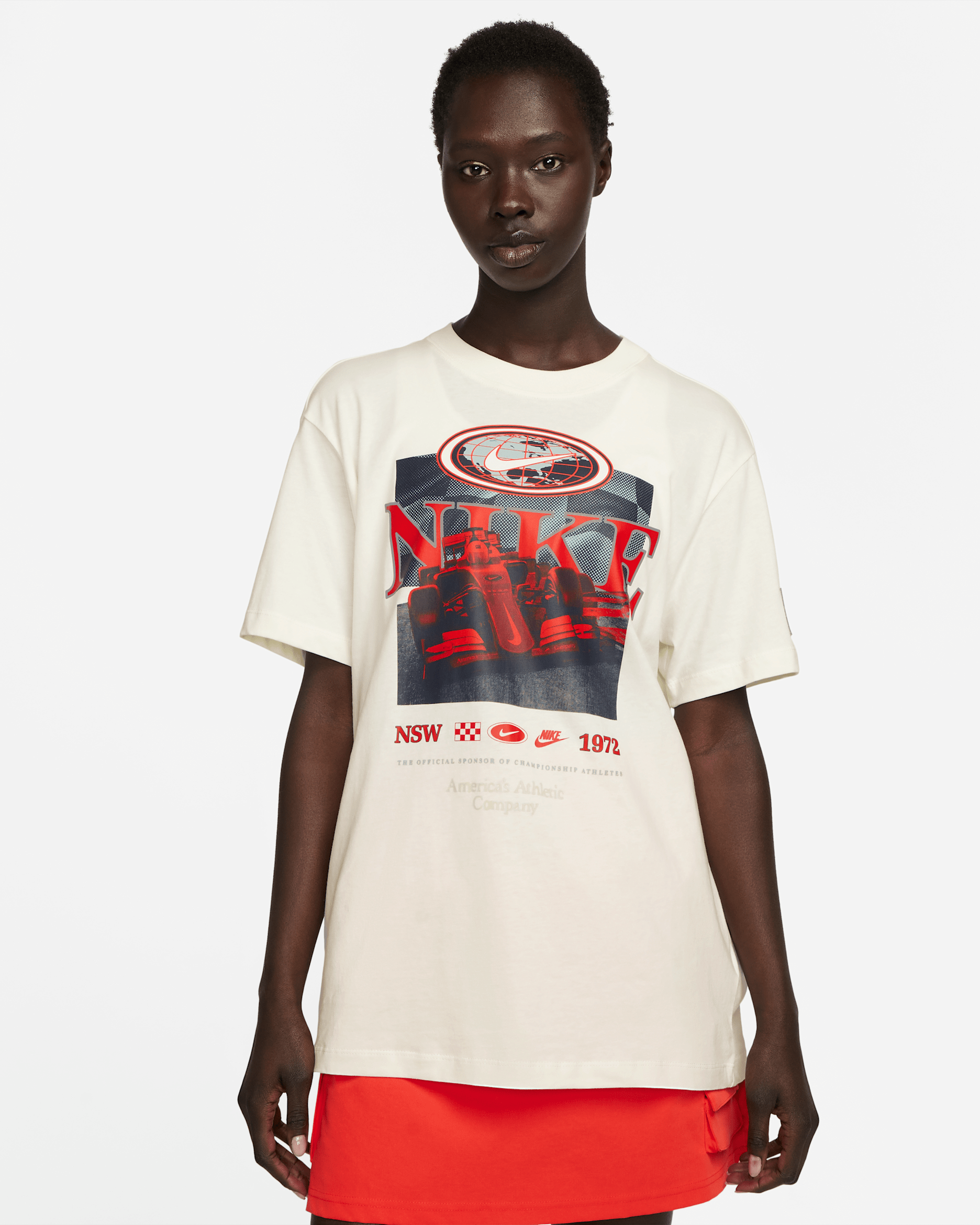 Nike Sportswear Essential Women's Americana T-Shirt - Sail/Obsidian