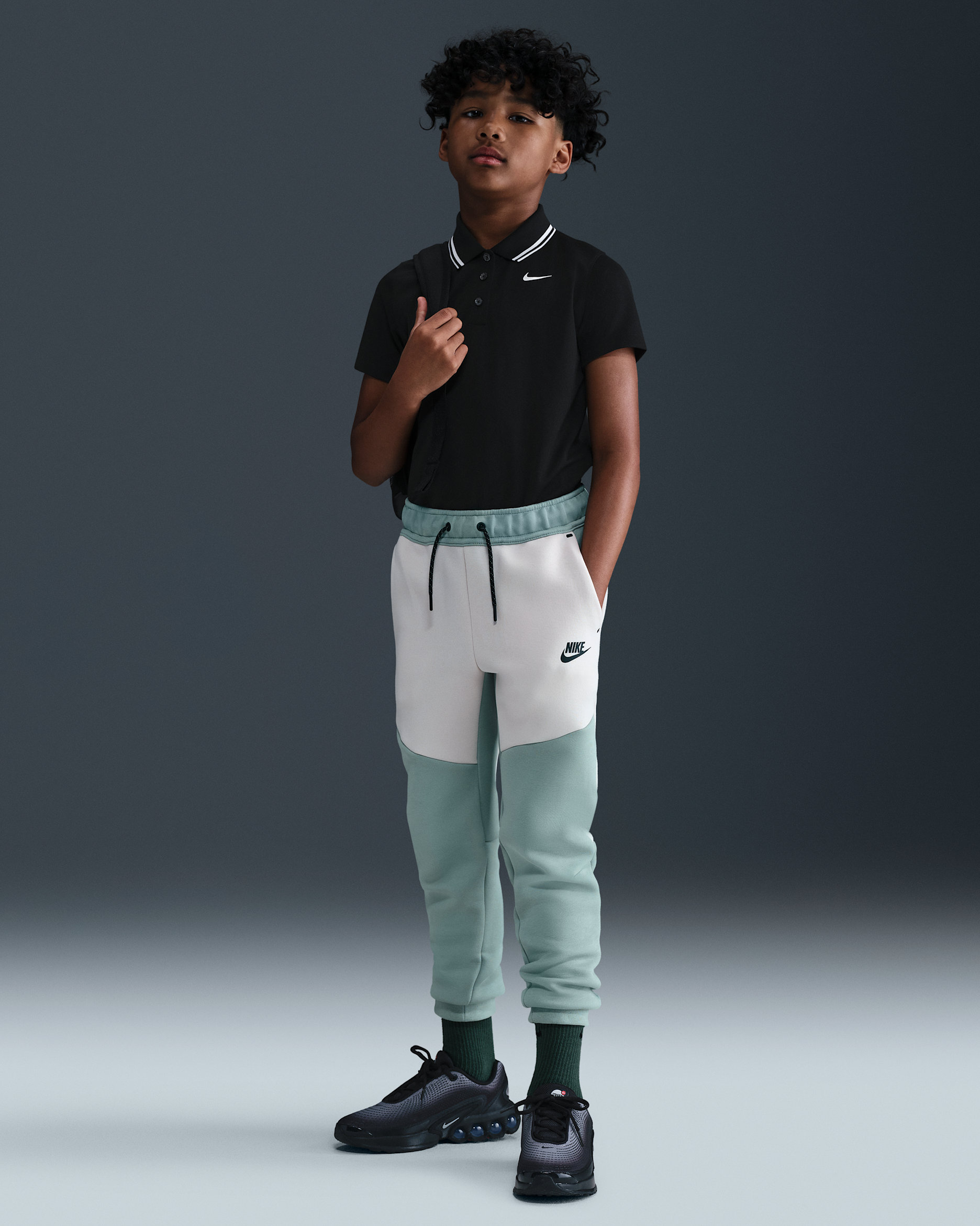 Nike Sportswear Tech Fleece Big Kids' Joggers - Dusty Sage/Light Orewood Brown/Black/Black