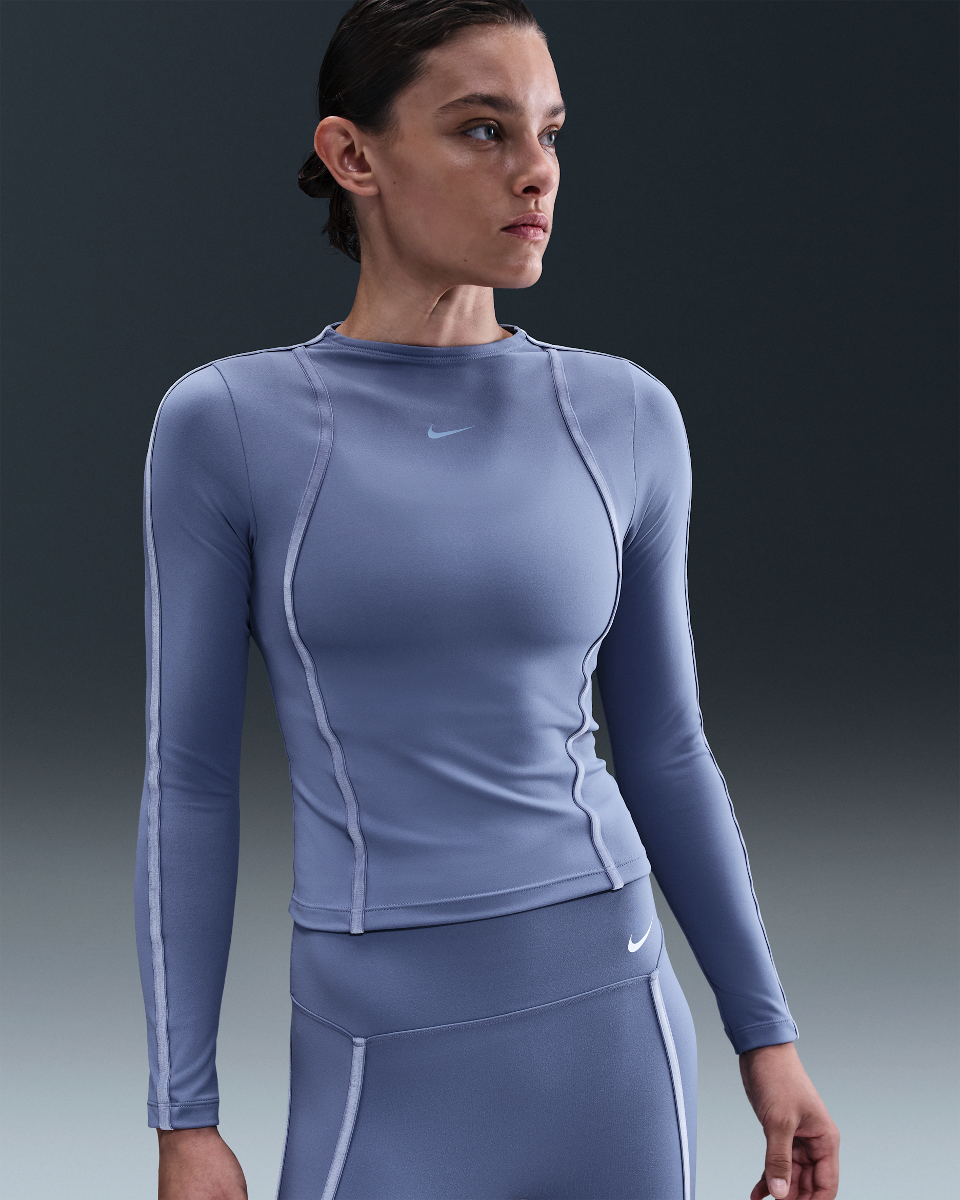 Nike One Fitted Women's Dri-FIT Long-Sleeve Top - World Indigo/Work Blue