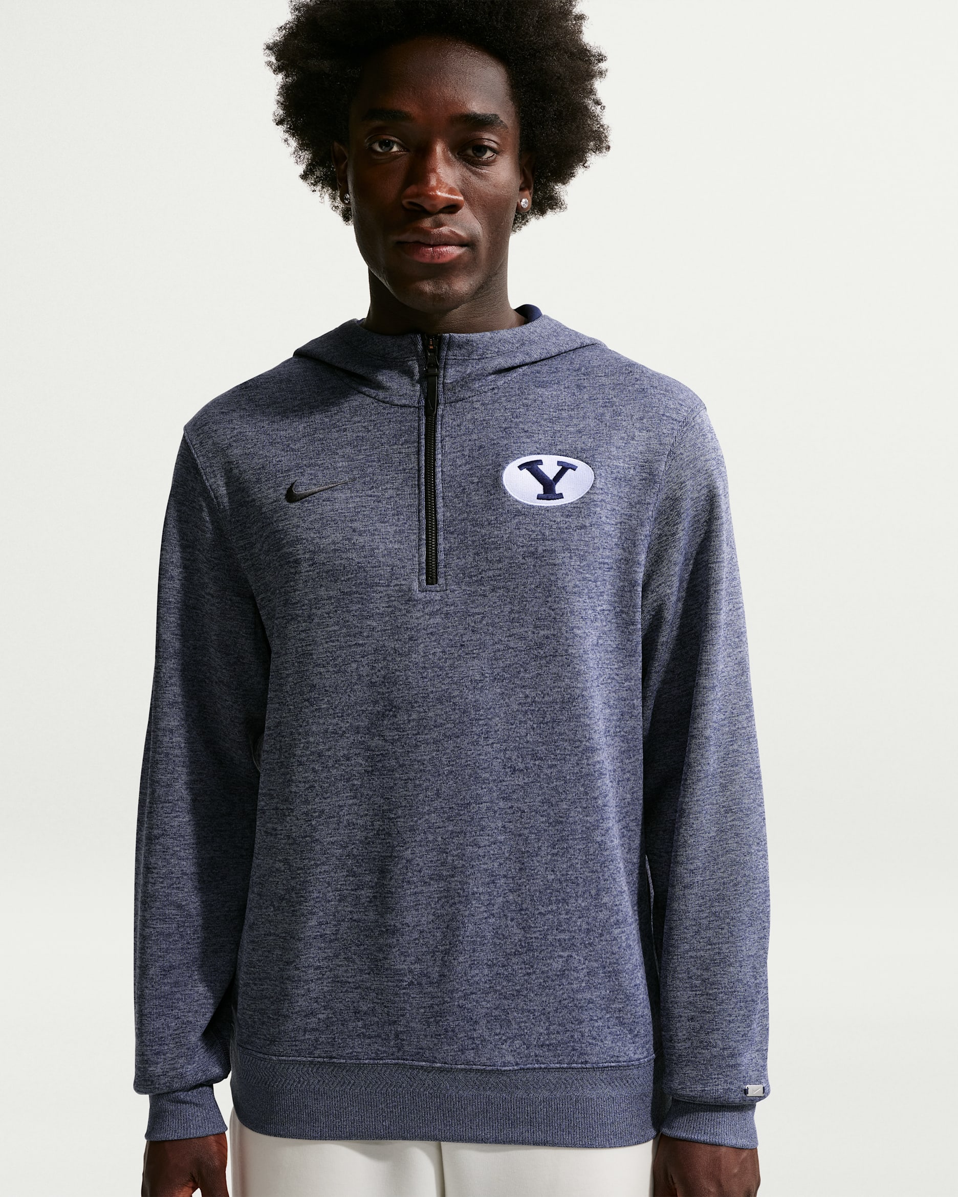 BYU Cougars Nike NCAA Men's Basketball Coaches' Pullover Hoodie - College Navy