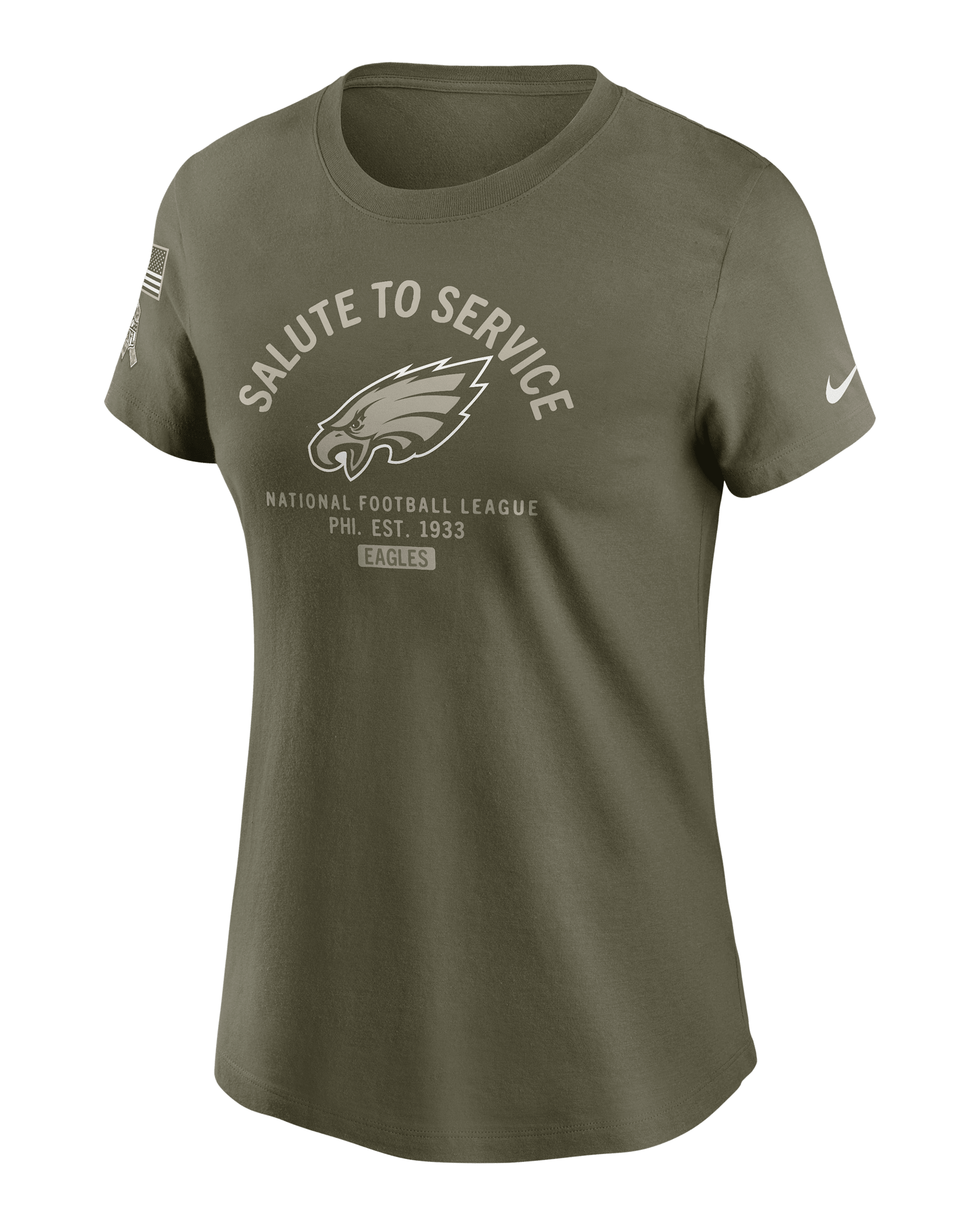 Playera Nike de la NFL para mujer San Francisco 49ers Salute to Service Sideline - Oliva