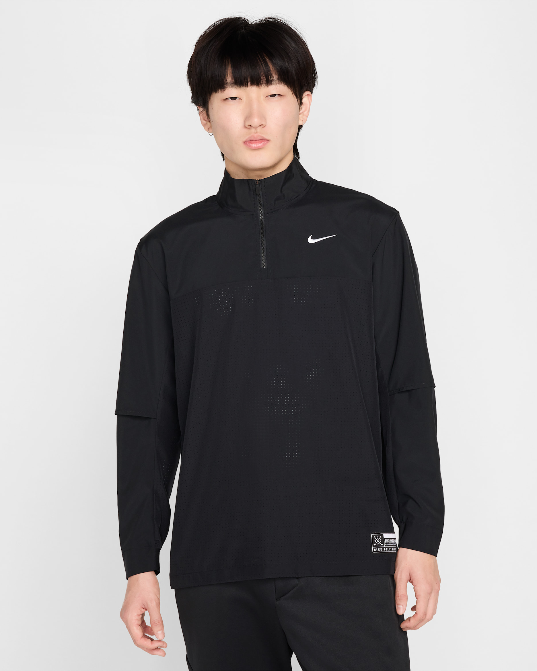 Nike Golf Club Men's Dri-FIT 1/2-Zip Golf Jacket - Black/Black/Black/White