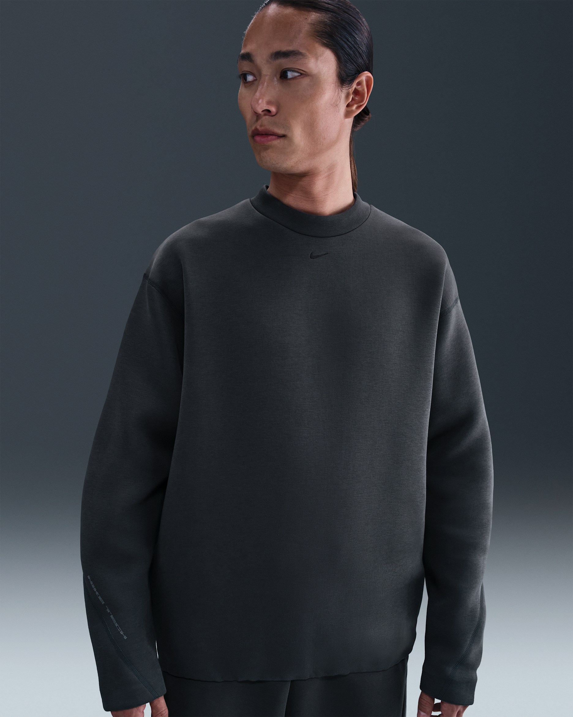 Nike Tech Men's Fleece Loose Fit Crew - Anthracite/Black