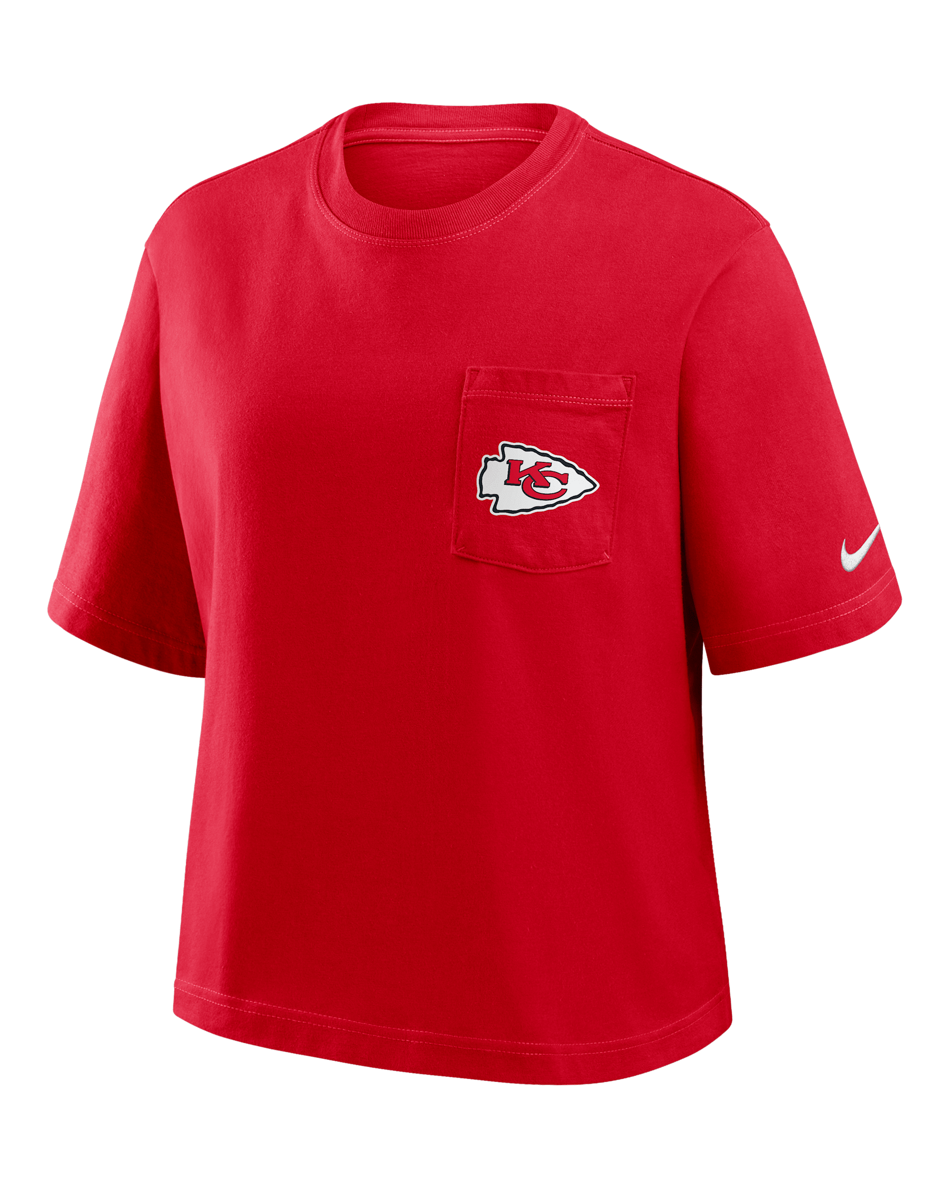 Kansas City Chiefs Rewind Pocket Boxy Women's Nike NFL T-Shirt - Red