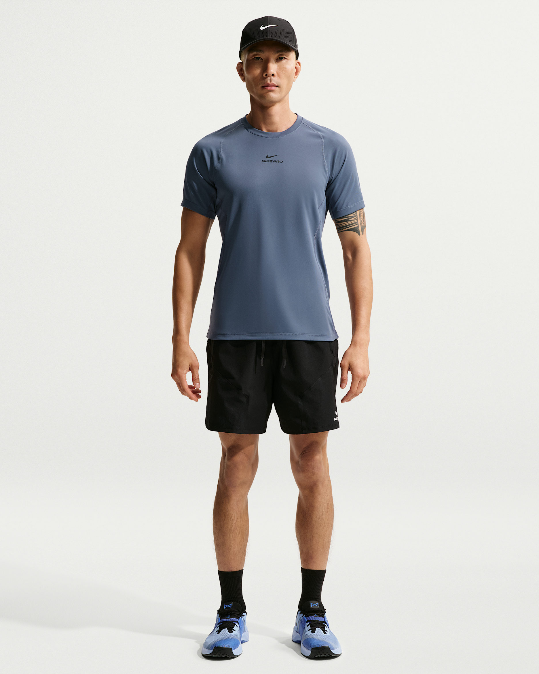 Shorts Dri-FIT ADV de 15 cm para hombre Nike Pro Training - Negro/Negro/Blanco