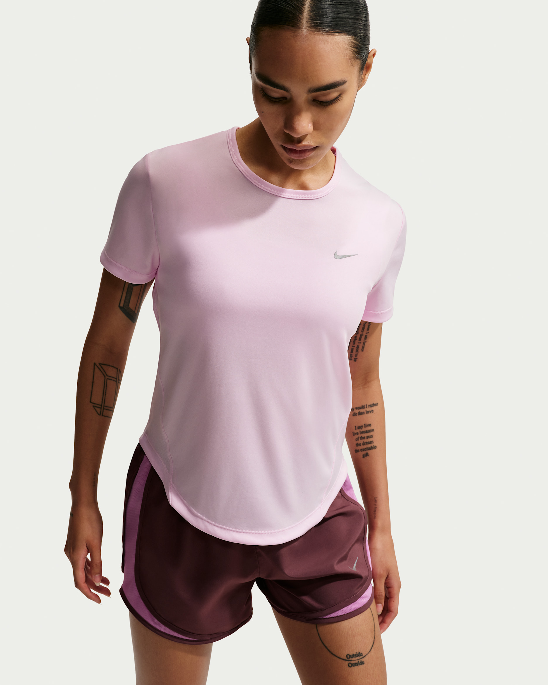 Nike Tempo Dri-FIT hardlooptop met korte mouwen voor dames - Pink Foam
