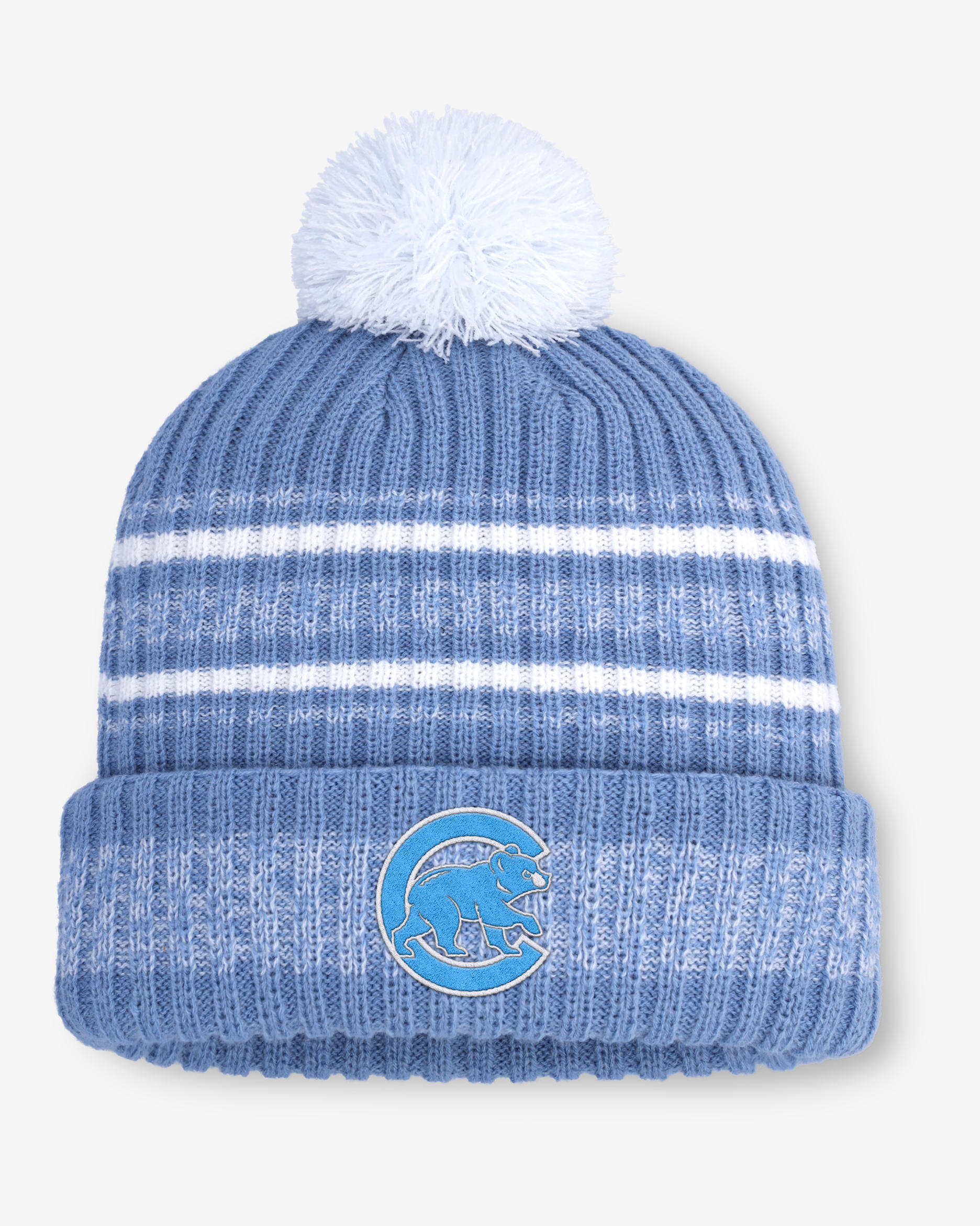 Chicago Cubs Peak Men's Nike MLB Cuffed Pom Beanie - Light Blue