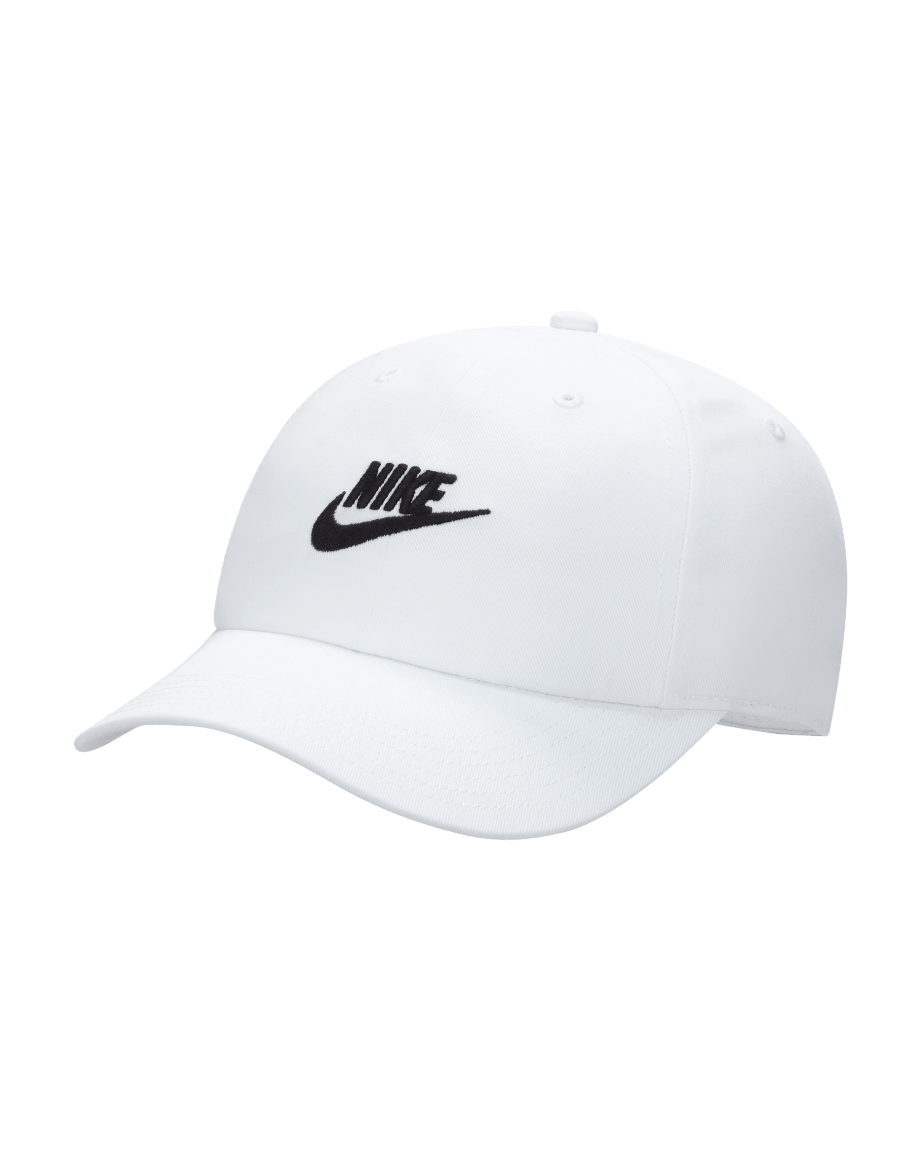 Gorra desestructurada Futura Wash para niños Nike Club - Blanco/Negro