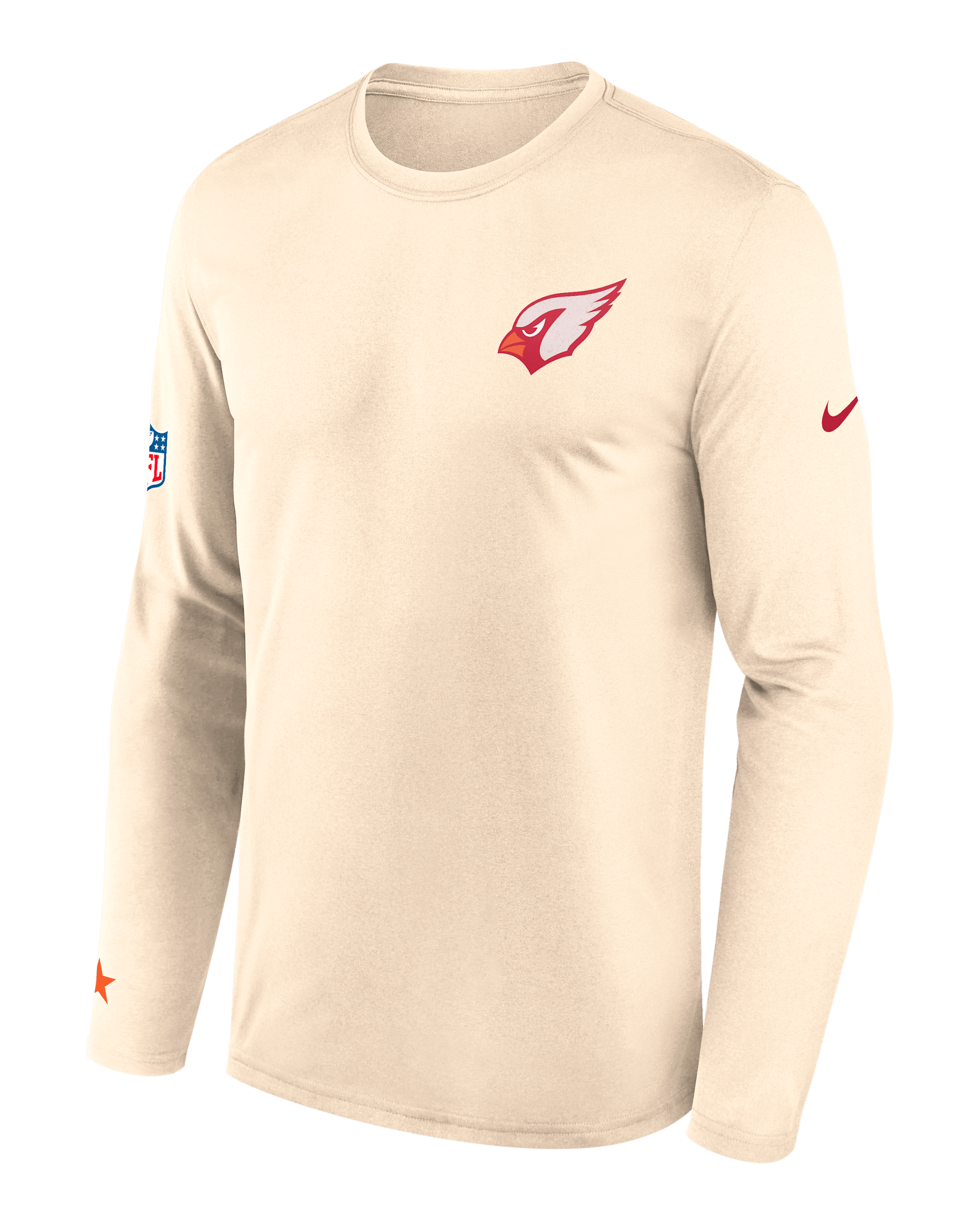 Arizona Cardinals Rivalries Collection Sideline Legend Small Logo Men's Nike Dri-FIT NFL Long-Sleeve T-Shirt - Natural