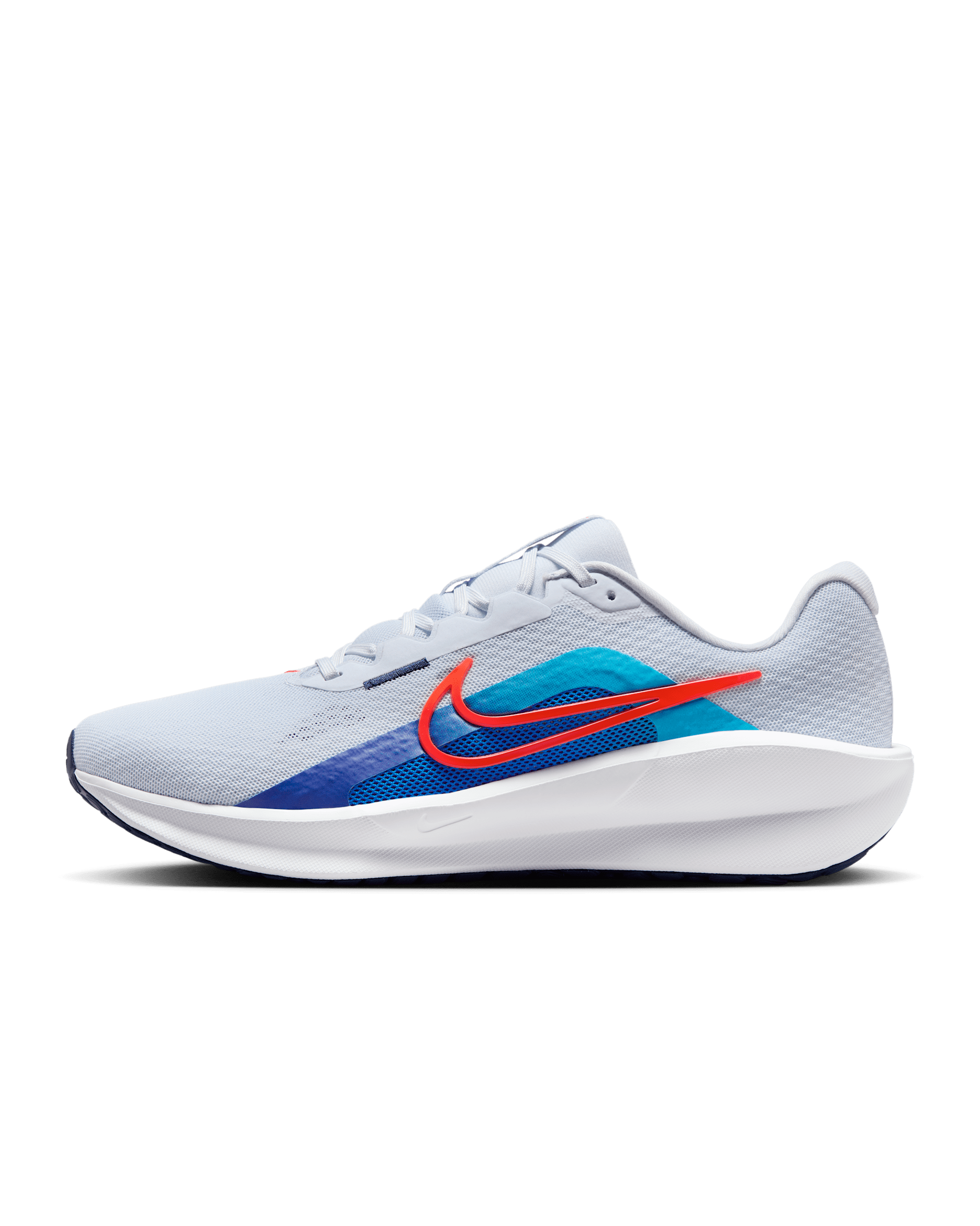 Nike Downshifter 13 Men's Road Running Shoes - Football Grey/Deep Night/Blue Lightning/Bright Crimson