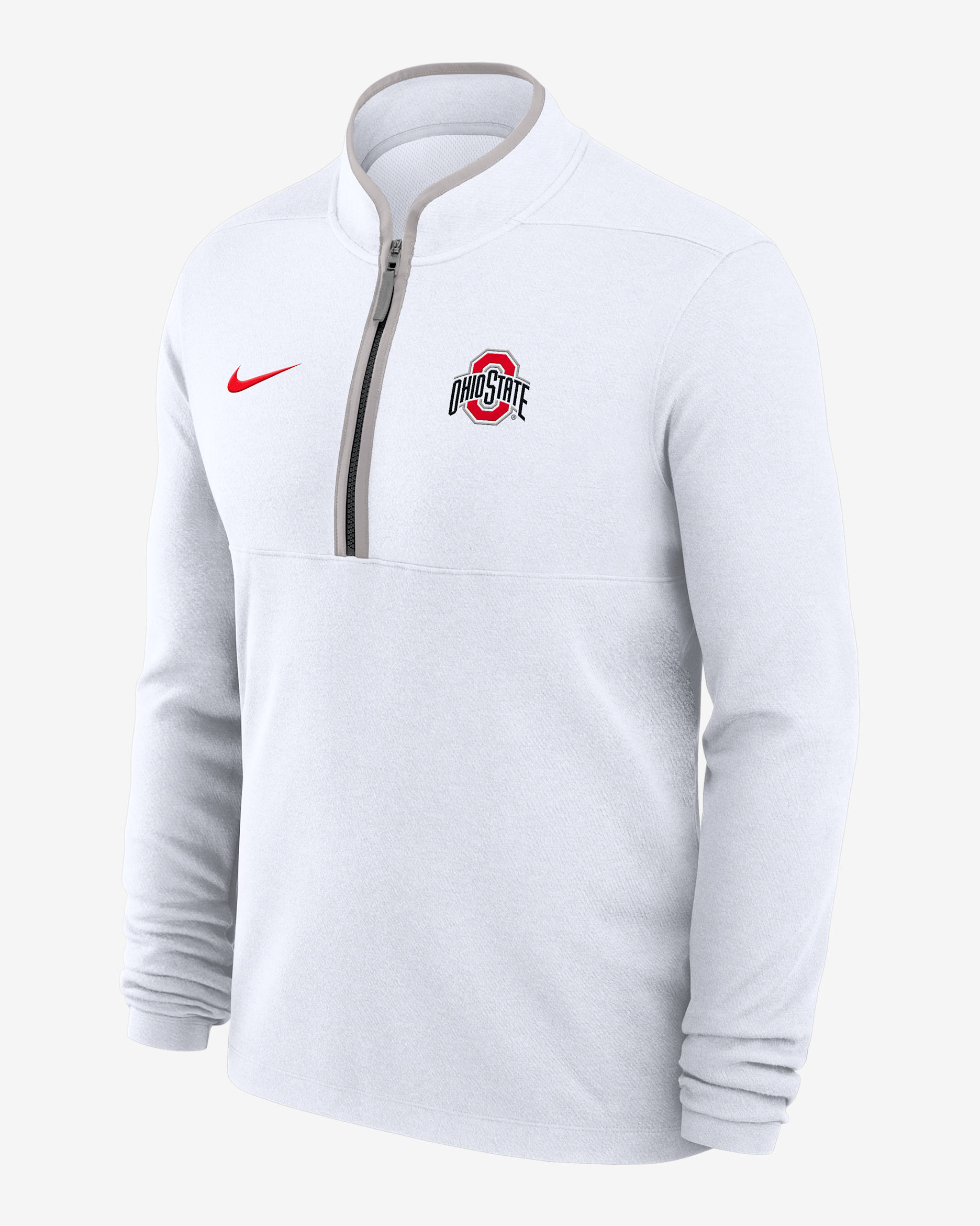 Ohio State Victory Men's Nike Dri-FIT College 1/2-Zip Long-Sleeve Top - White
