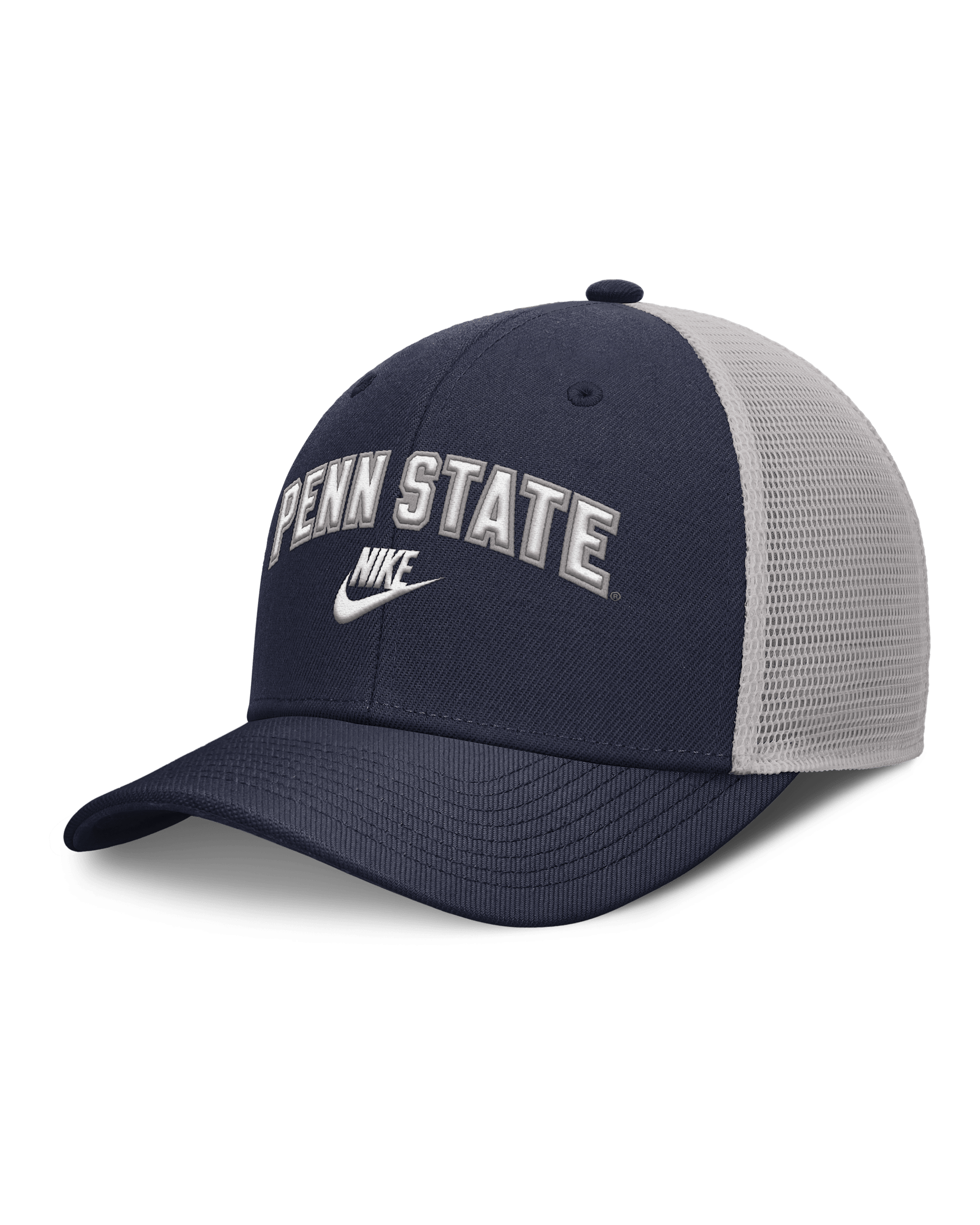 Penn State Legacy Arch Rise Men's Nike Dri-FIT College Trucker Adjustable Hat - White