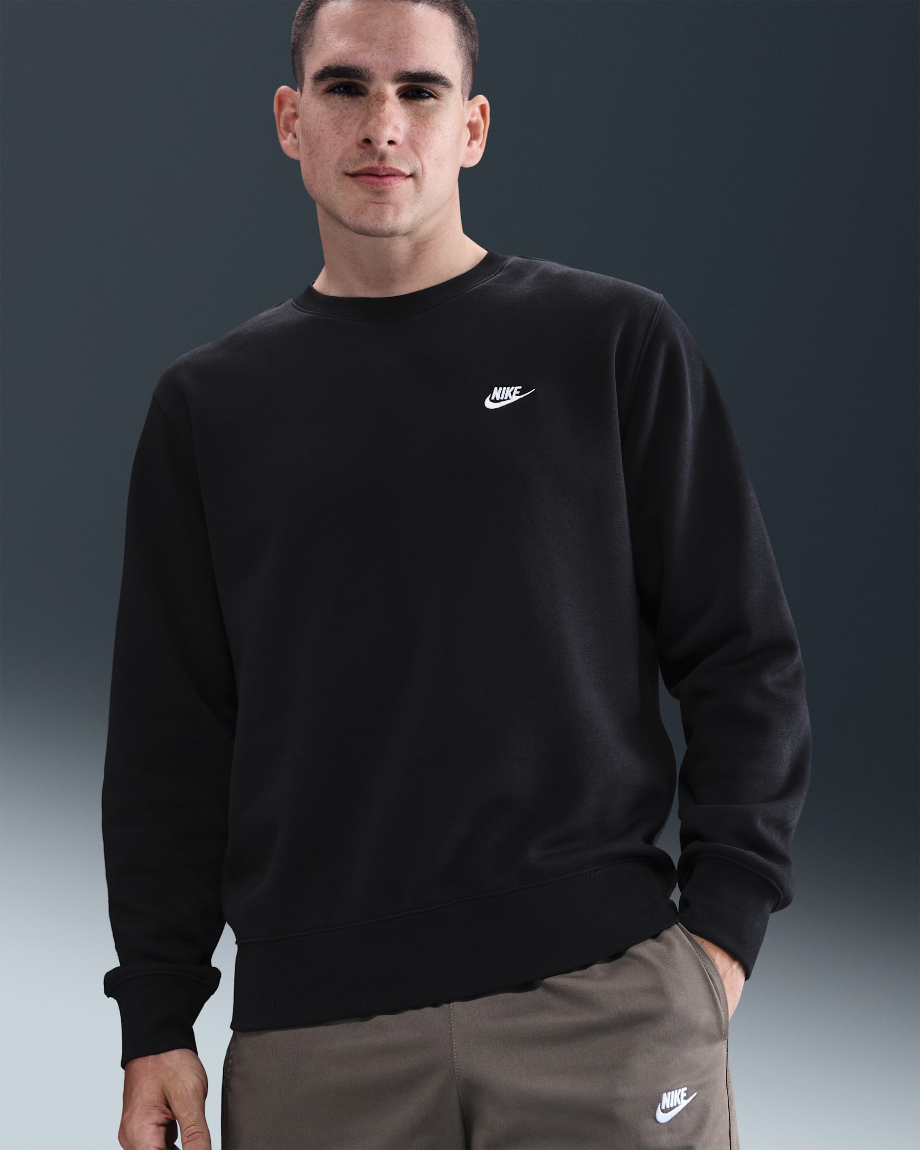 Nike Club Sudadera de tejido Fleece - Hombre - Negro/Blanco