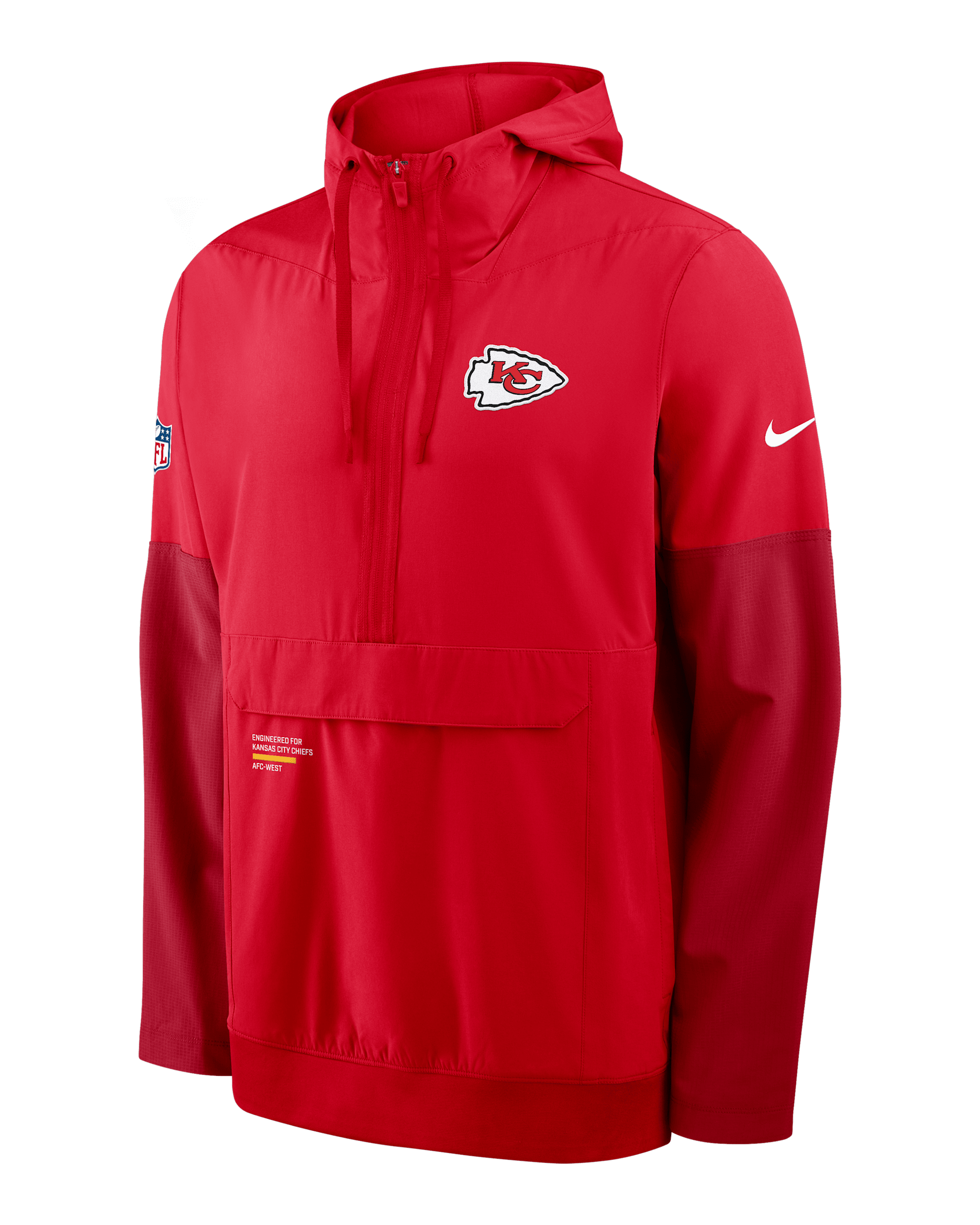 Kansas City Chiefs Well Rounded Anorak Men's Nike NFL 1/2-Zip Hooded Jacket - Red
