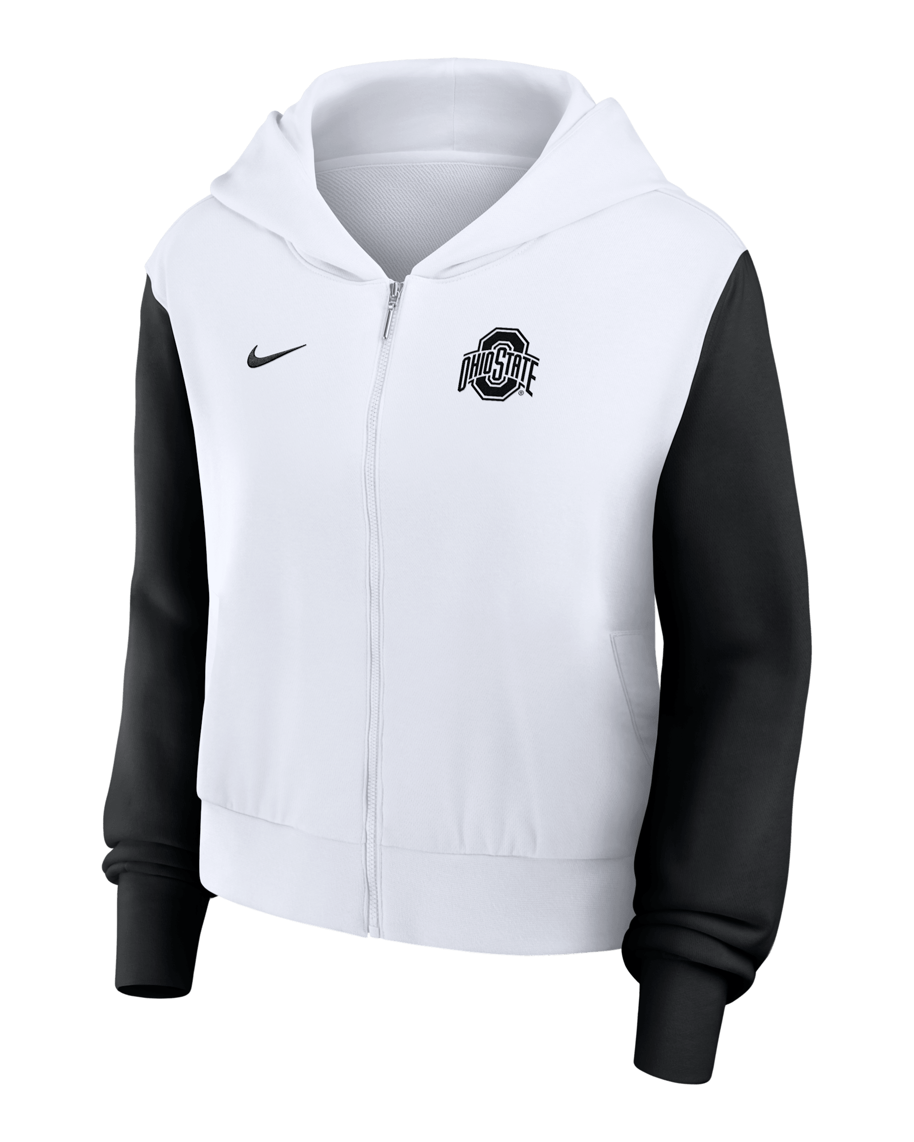 Ohio State Athletic Prep Colorblocked Script Women’s Nike College Full-Zip Hoodie - White
