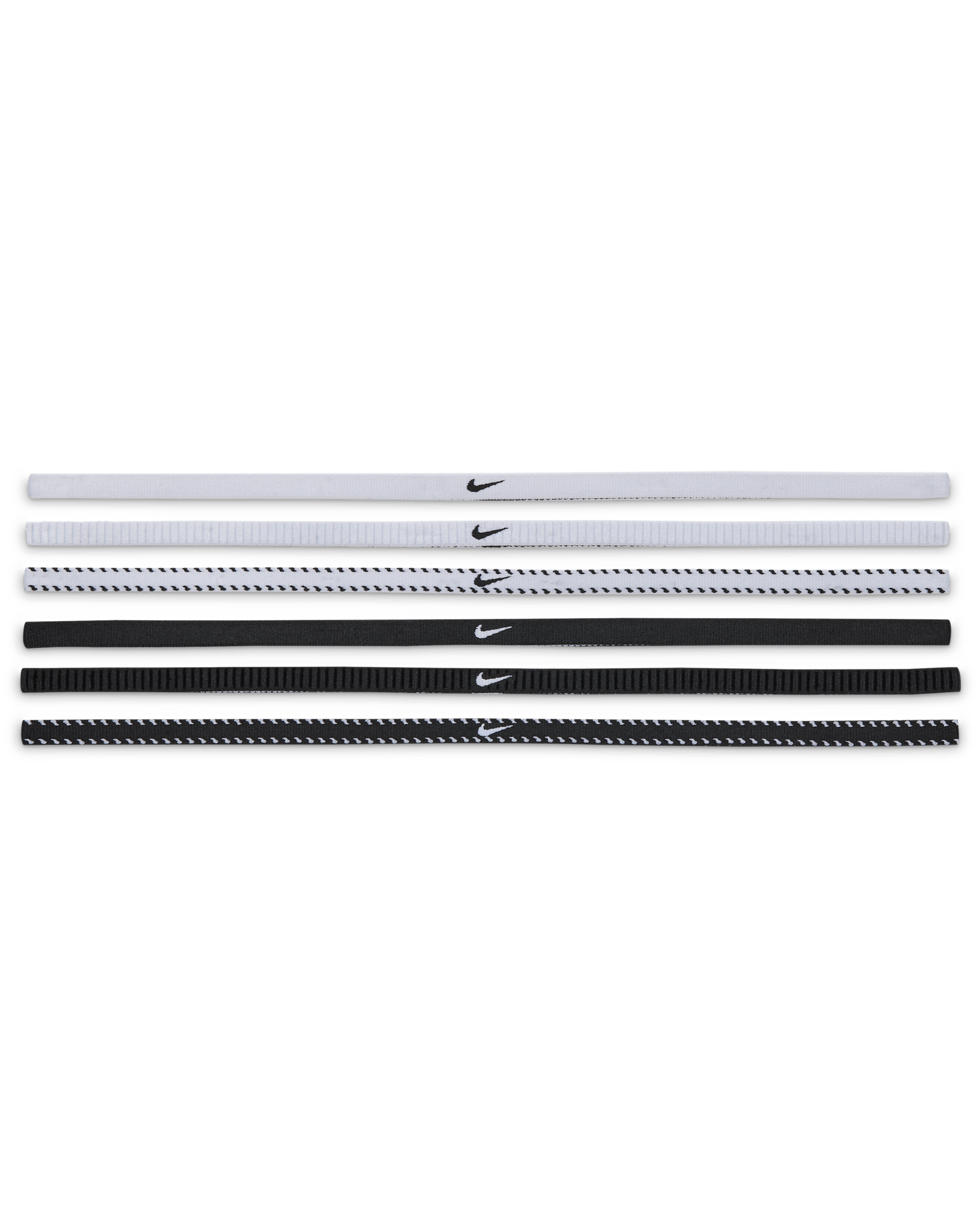 Nike Flex Classic Slim Headbands (6-Pack) - White