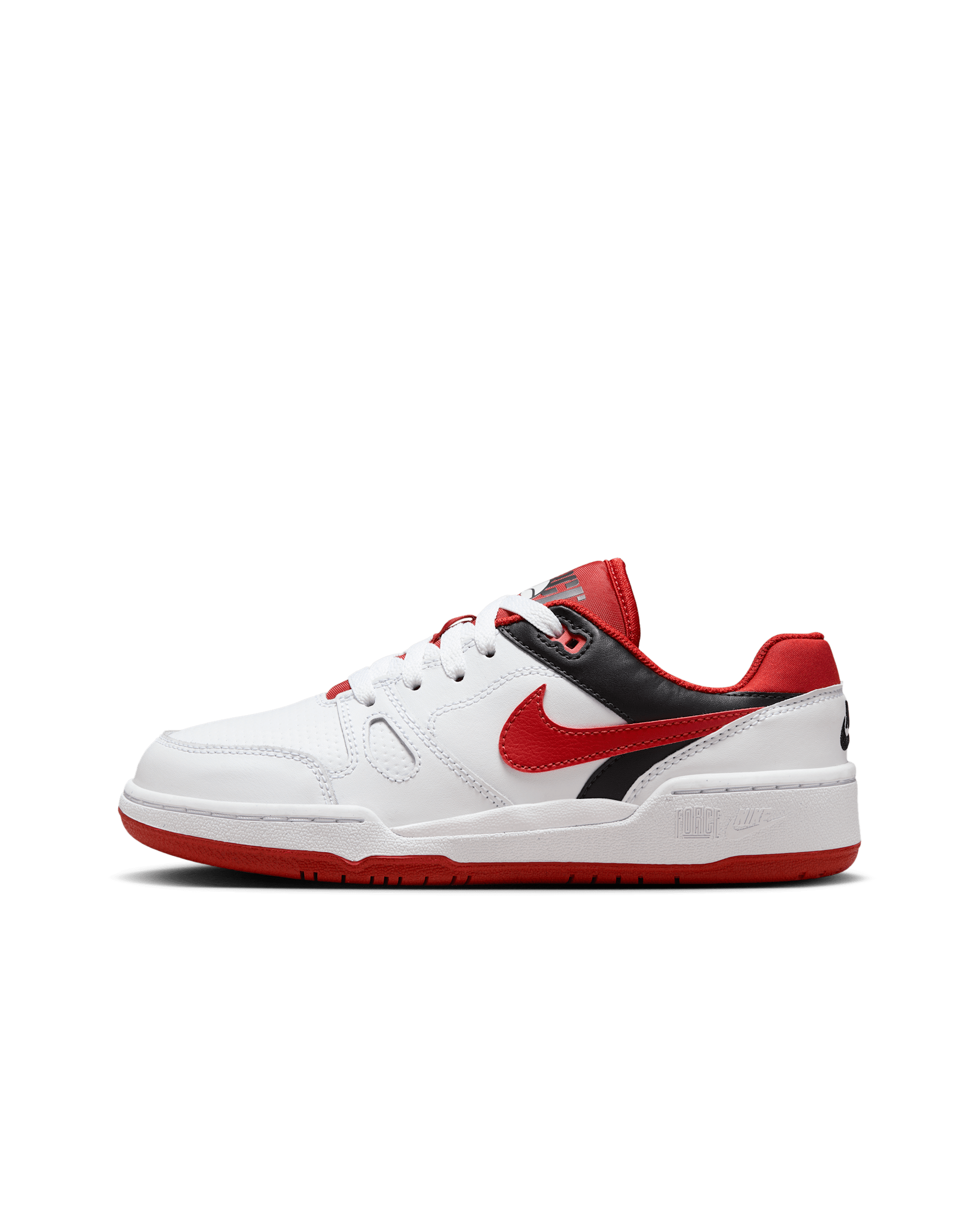 Nike Full Force Low Older Kids' Shoes - White/Black/Team Orange/Mystic Red