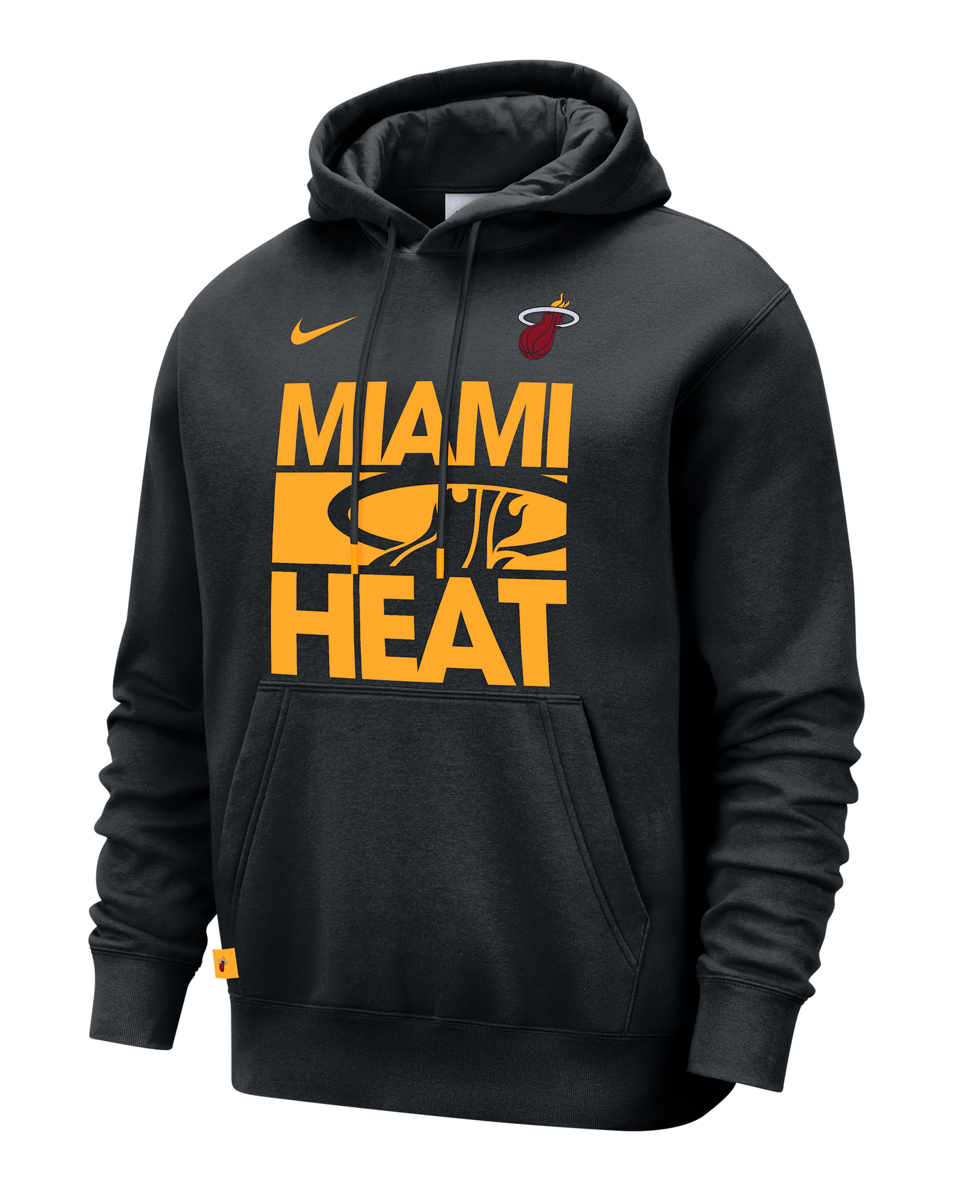 Sudadera con gorro sin cierre Nike de la NBA para hombre Miami Heat Club Courtside - Negro/Reloj de sol