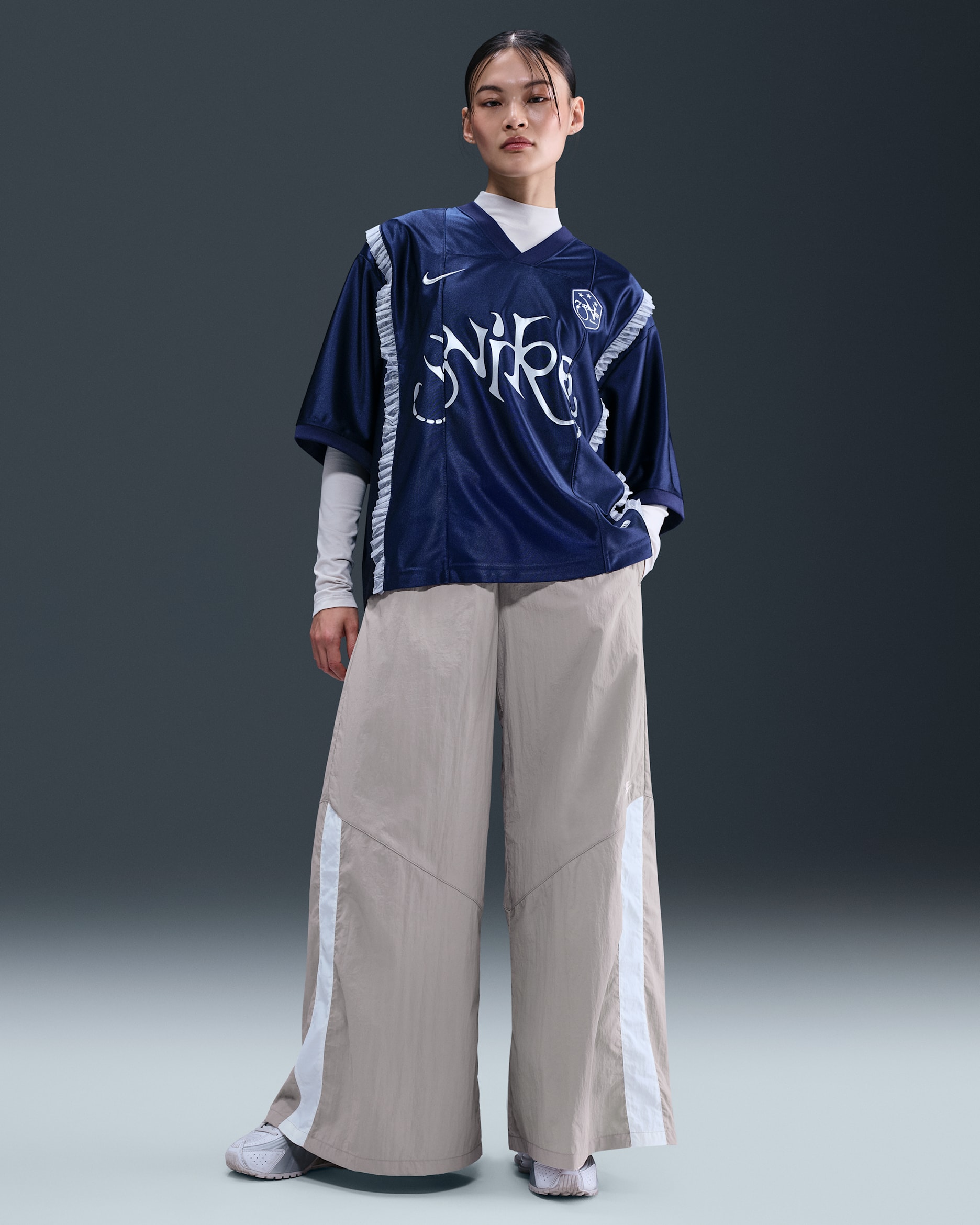 Nike Sportswear Women's Wide-Leg Woven Pants - College Grey/Sail/Sail