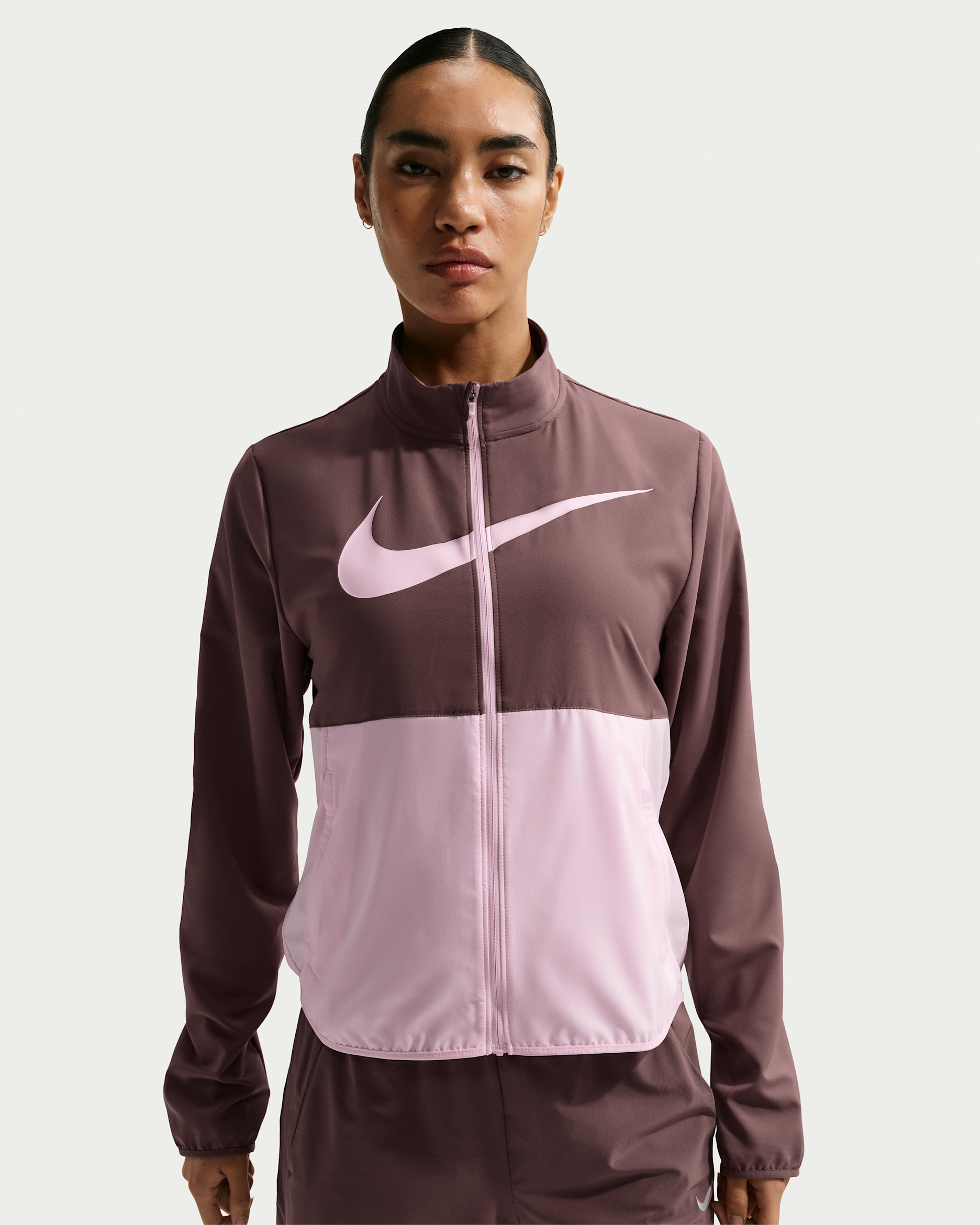Chamarra de correr Dri-FIT para mujer Nike Tempo Swoosh Run - Tatuaje/Espuma rosa/Espuma rosa