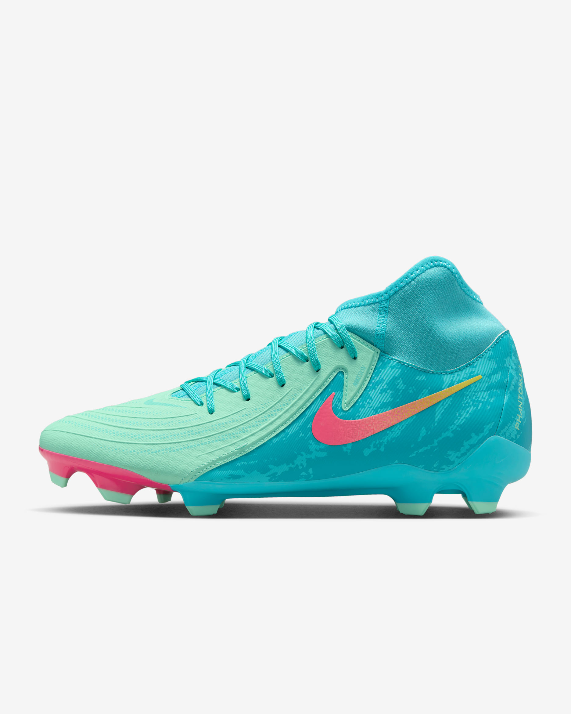 Nike Phantom Luna 2 Academy LV8 MG High-Top Soccer Cleats - Green Glow/Black