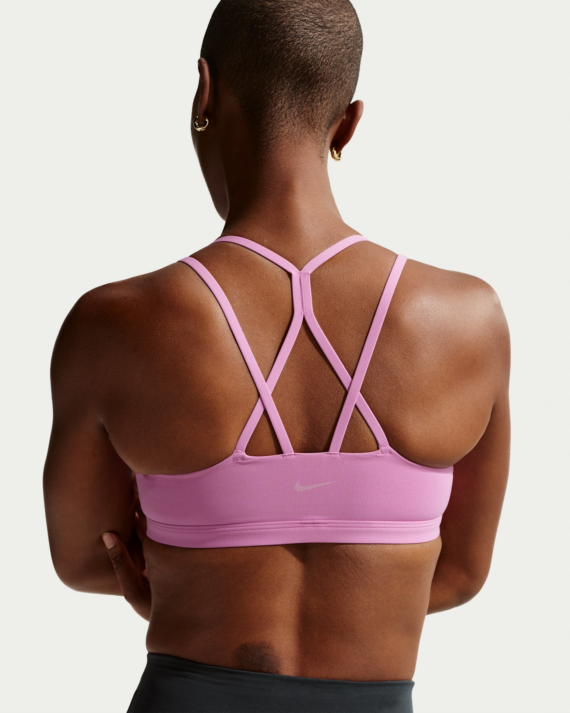 Nike Zenvy Strappy Women's Light-Support Padded Sports Bra - Light Magenta/White
