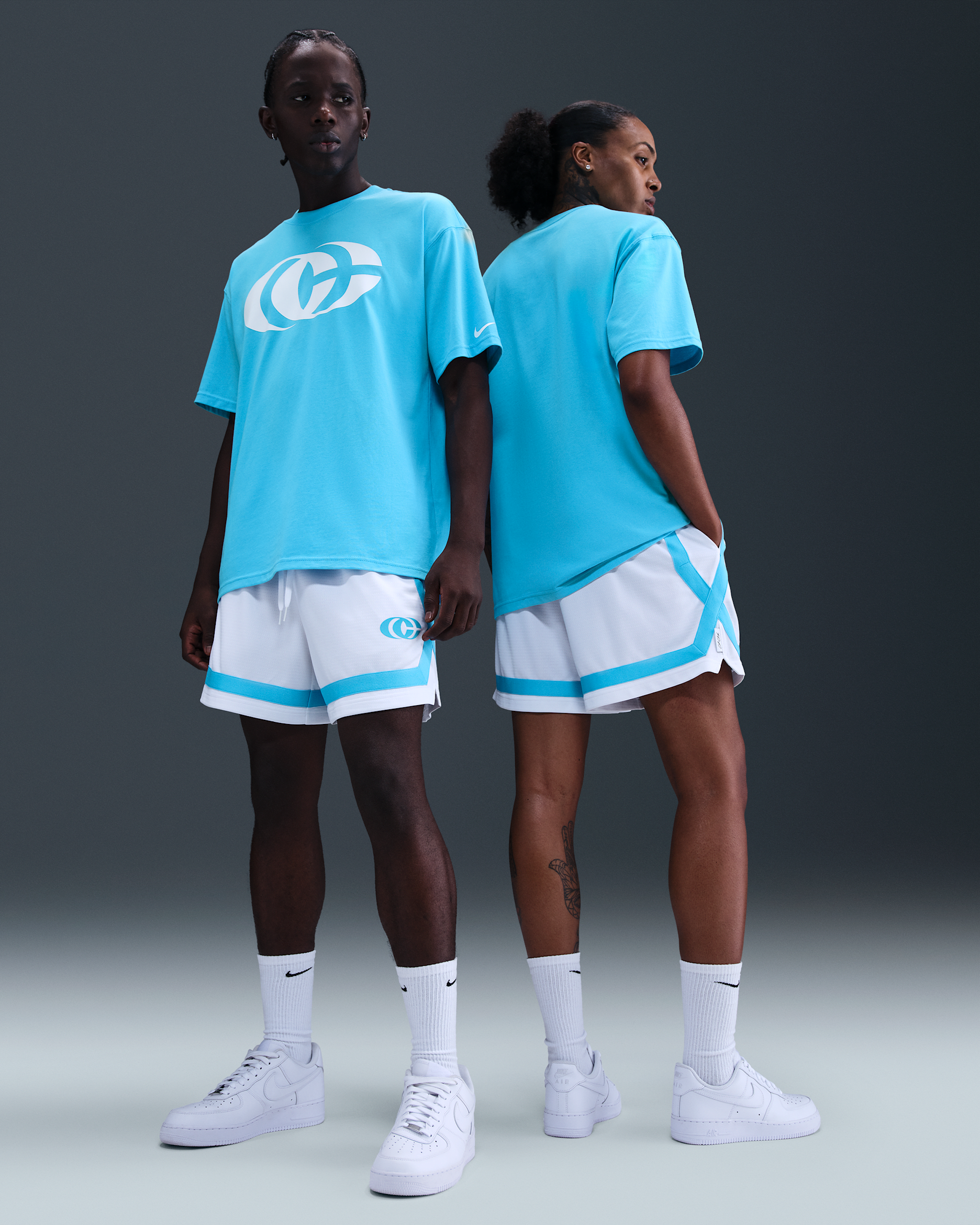 Caitlin Clark Nike Women's Crossover Dri-FIT 5" Basketball Shorts - White/Baltic Blue/Baltic Blue