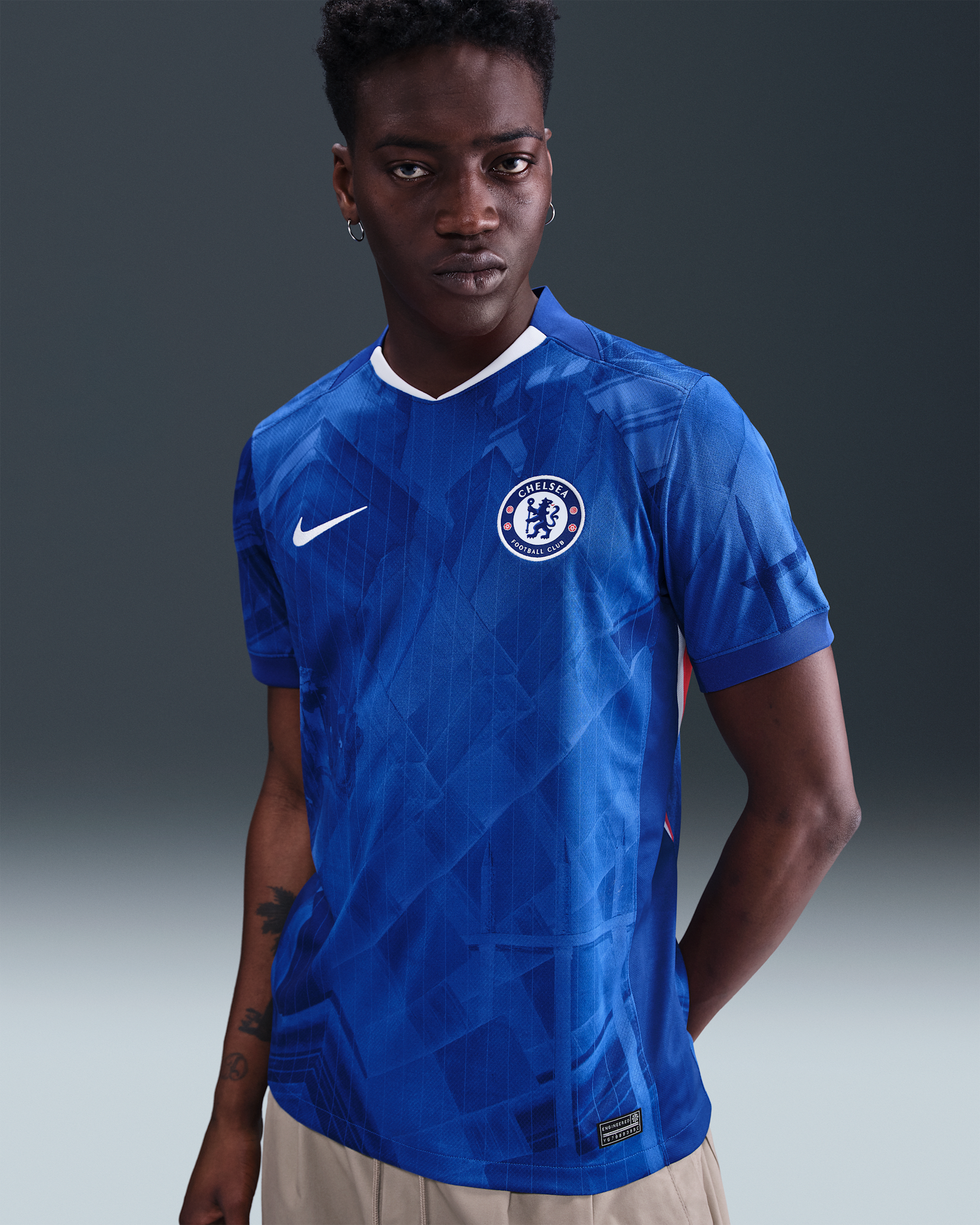FC Chelsea 2025/26 Stadium Home Nike Dri-FIT Replika-Fußballtrikot (Herren) - Rush Blue/Weiß/Speed Red/Weiß