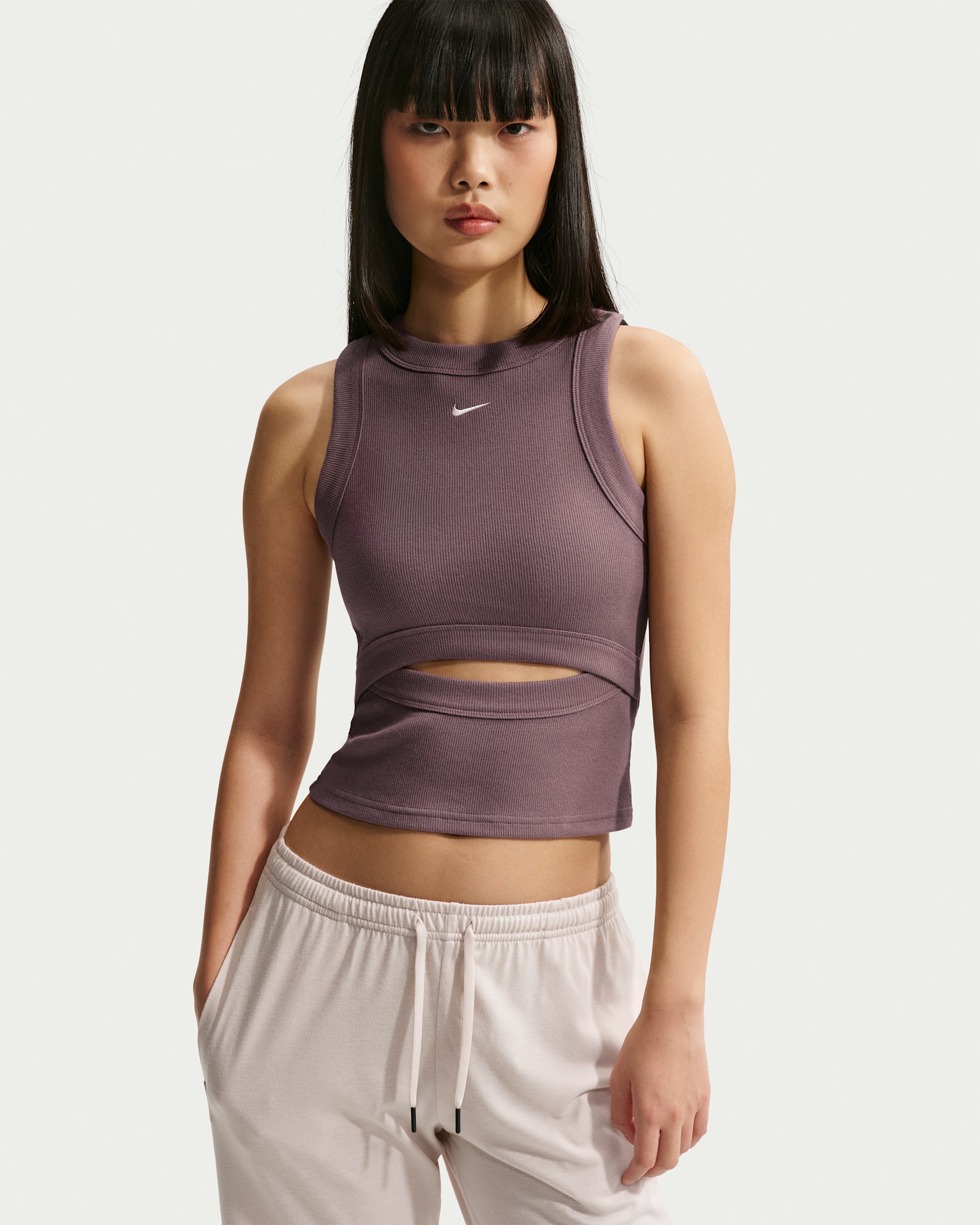 Nike Sportswear Chill Knit Women's Tight Ribbed Tank Top - Tattoo/Sail