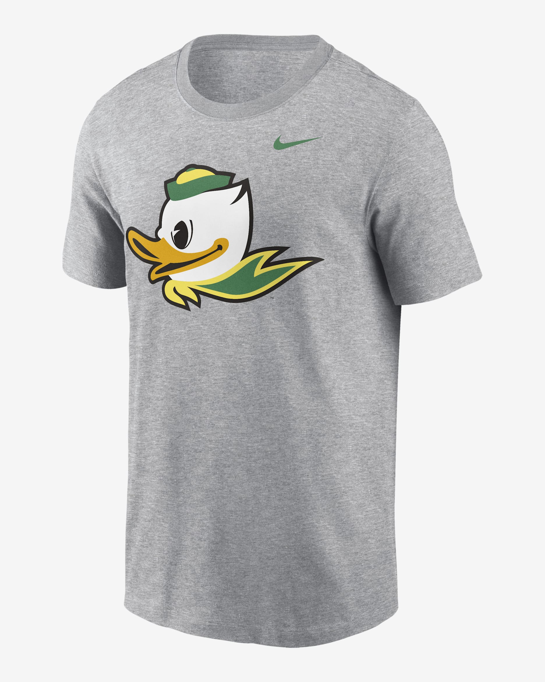 Playera universitaria Nike para hombre Oregon Ducks Primetime Evergreen Alternate Logo - Gris jaspeado