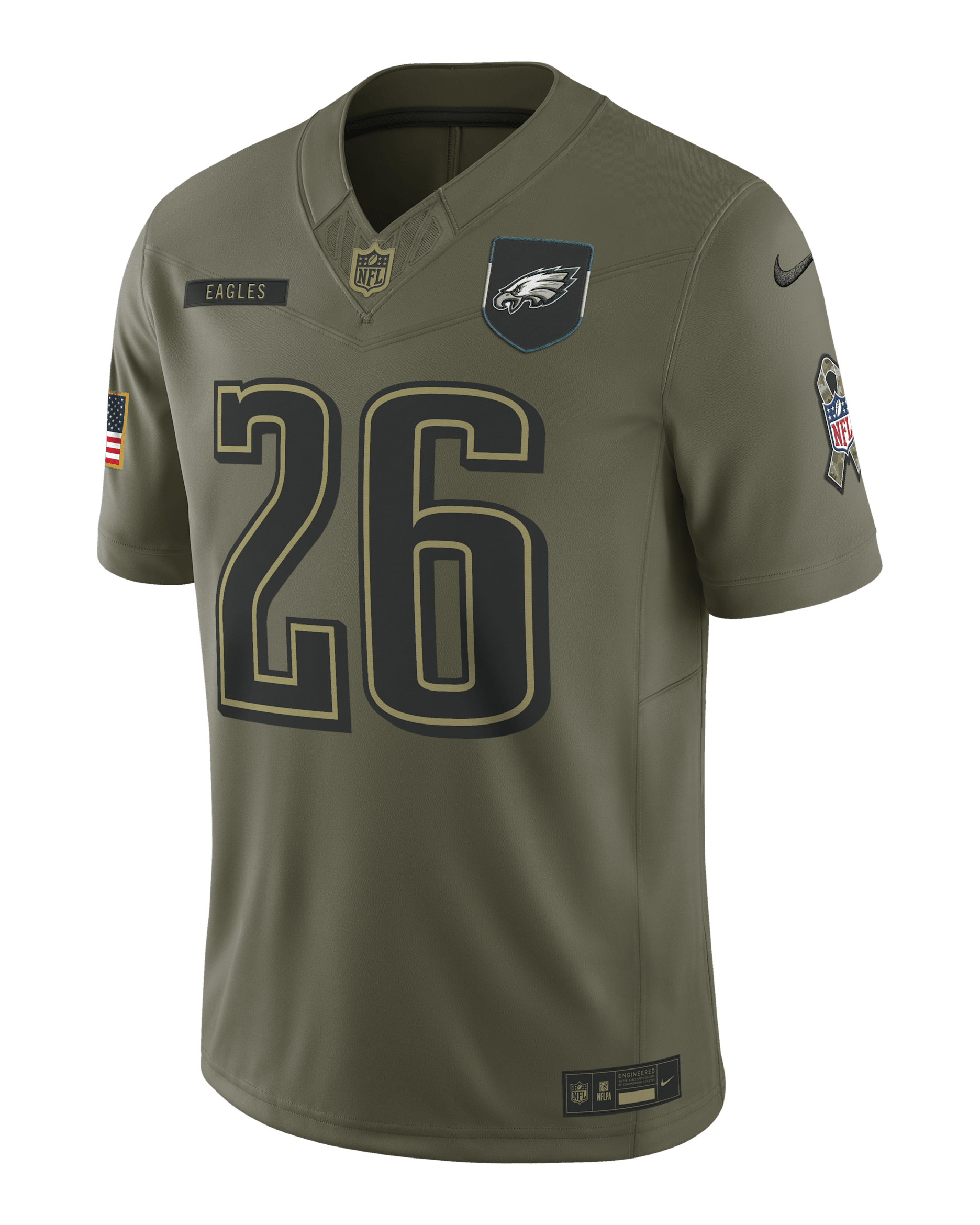 Saquon Barkley Philadelphia Eagles Salute to Service Men's Nike Dri-FIT NFL Limited Jersey - Medium Olive