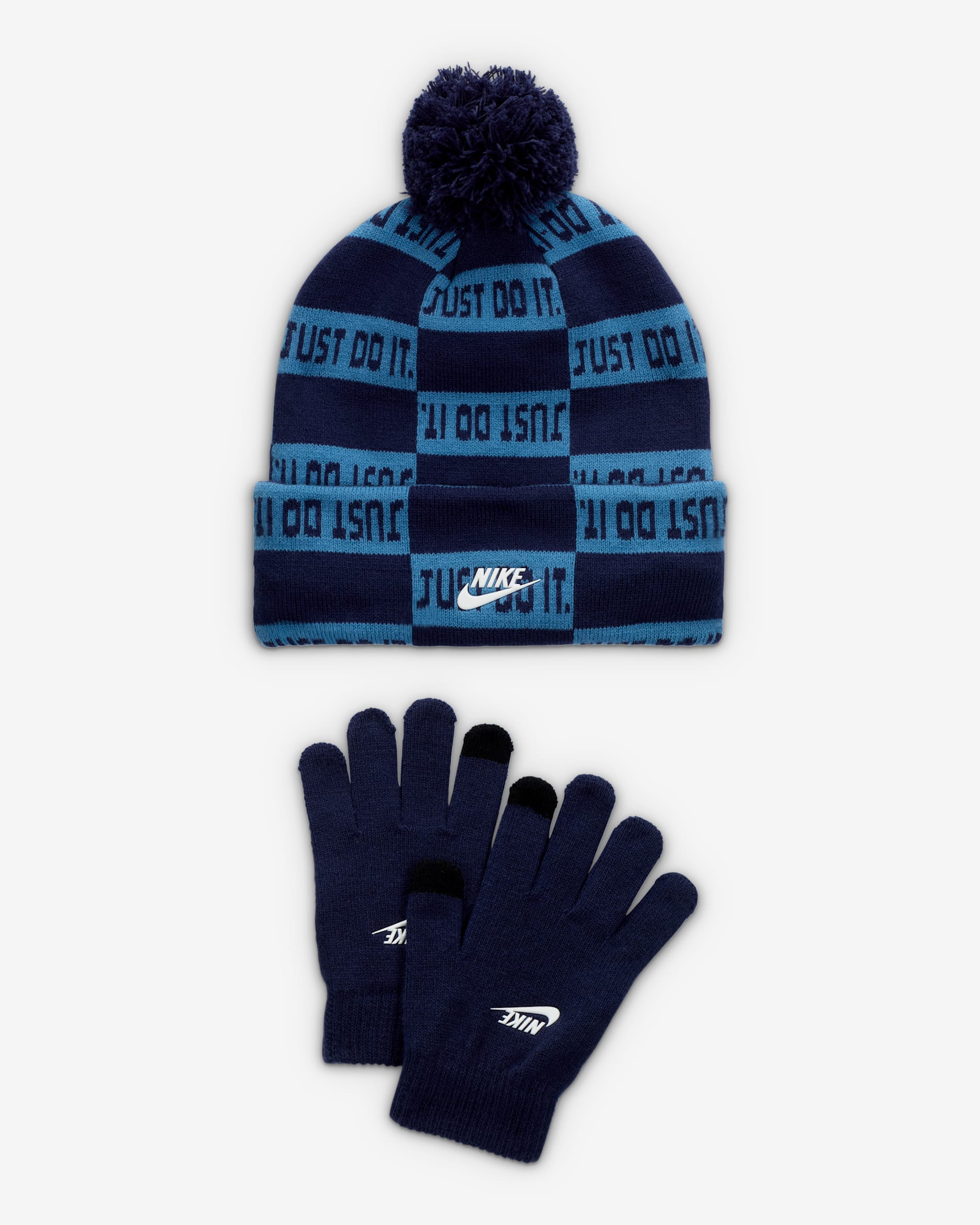 Conjunto de gorro Printed Apex de dos piezas para niño talla grande Nike Club - Azul marino medianoche
