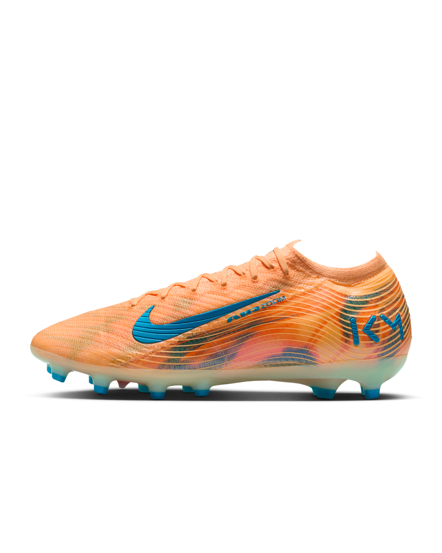Nike Mercurial Vapor 16 Elite "Kylian Mbappé" Artificial-Grass Low-Top Football Boots - Melon Tint/Igloo/Neo Turquoise