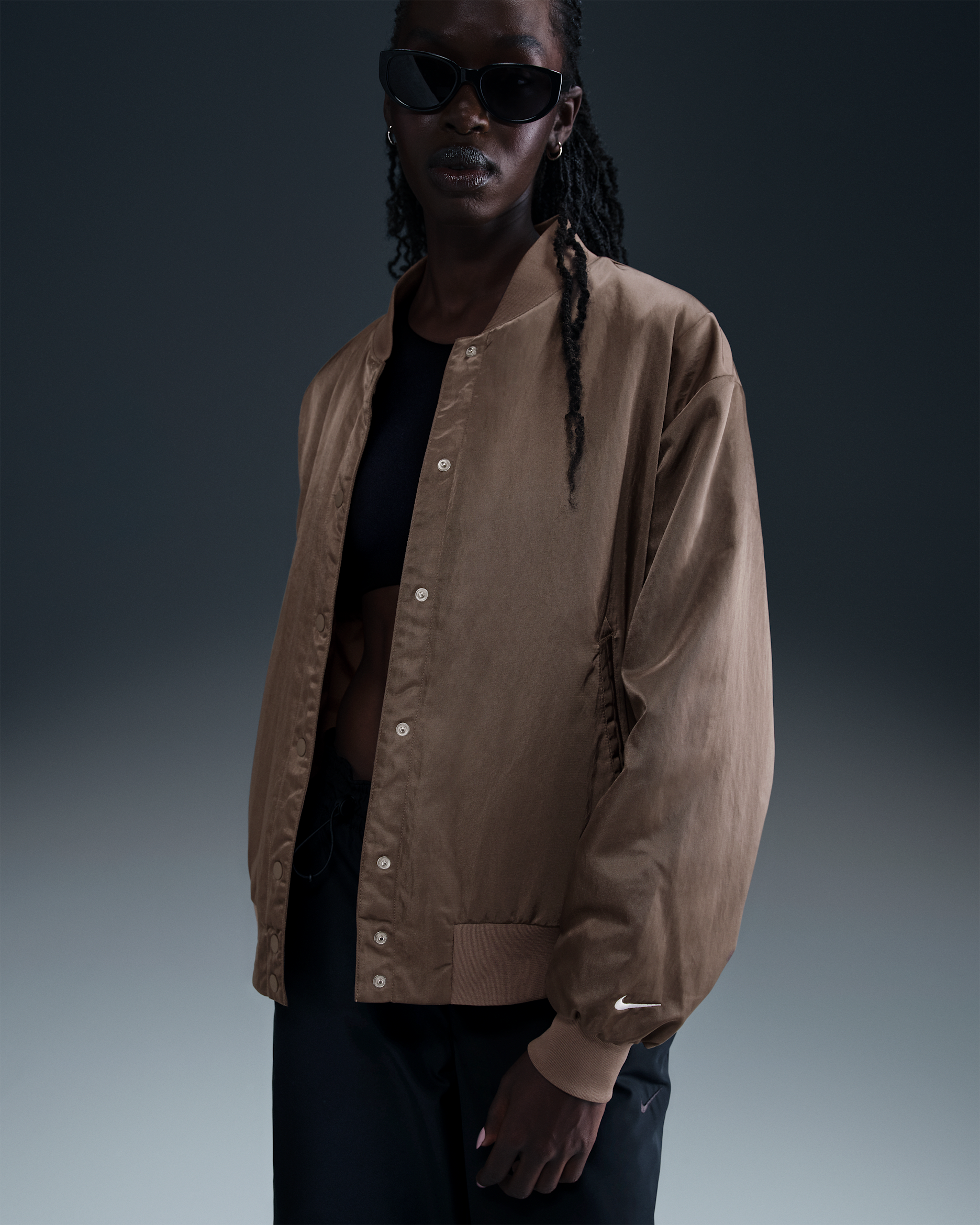 Nike Sportswear Destroyer Women's Oversized Woven Jacket - Ironstone/White