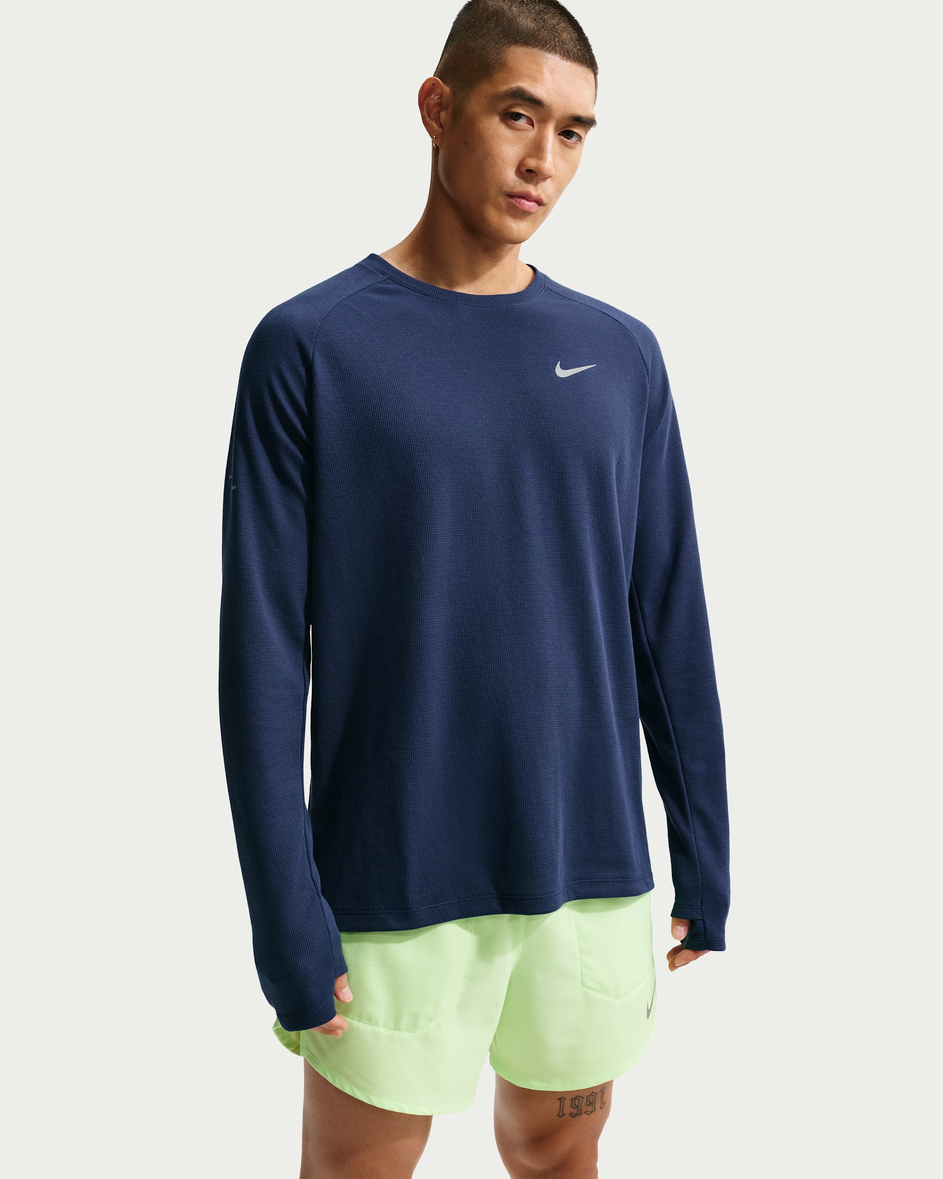 Nike Stride Men's Dri-FIT Running Waffle Crew - Midnight Navy
