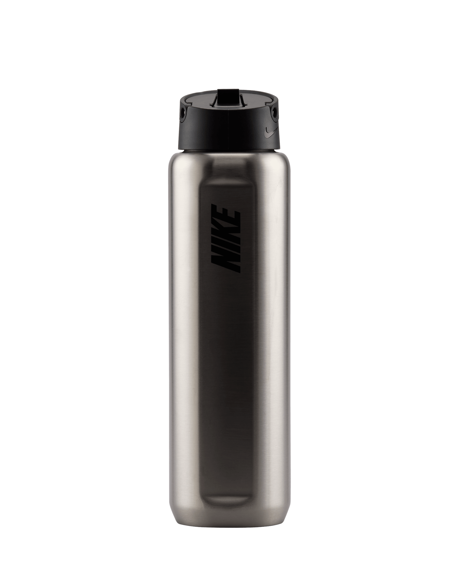 Botella de acero inoxidable con paja (710 ml) Nike Recharge - Plata cepillado