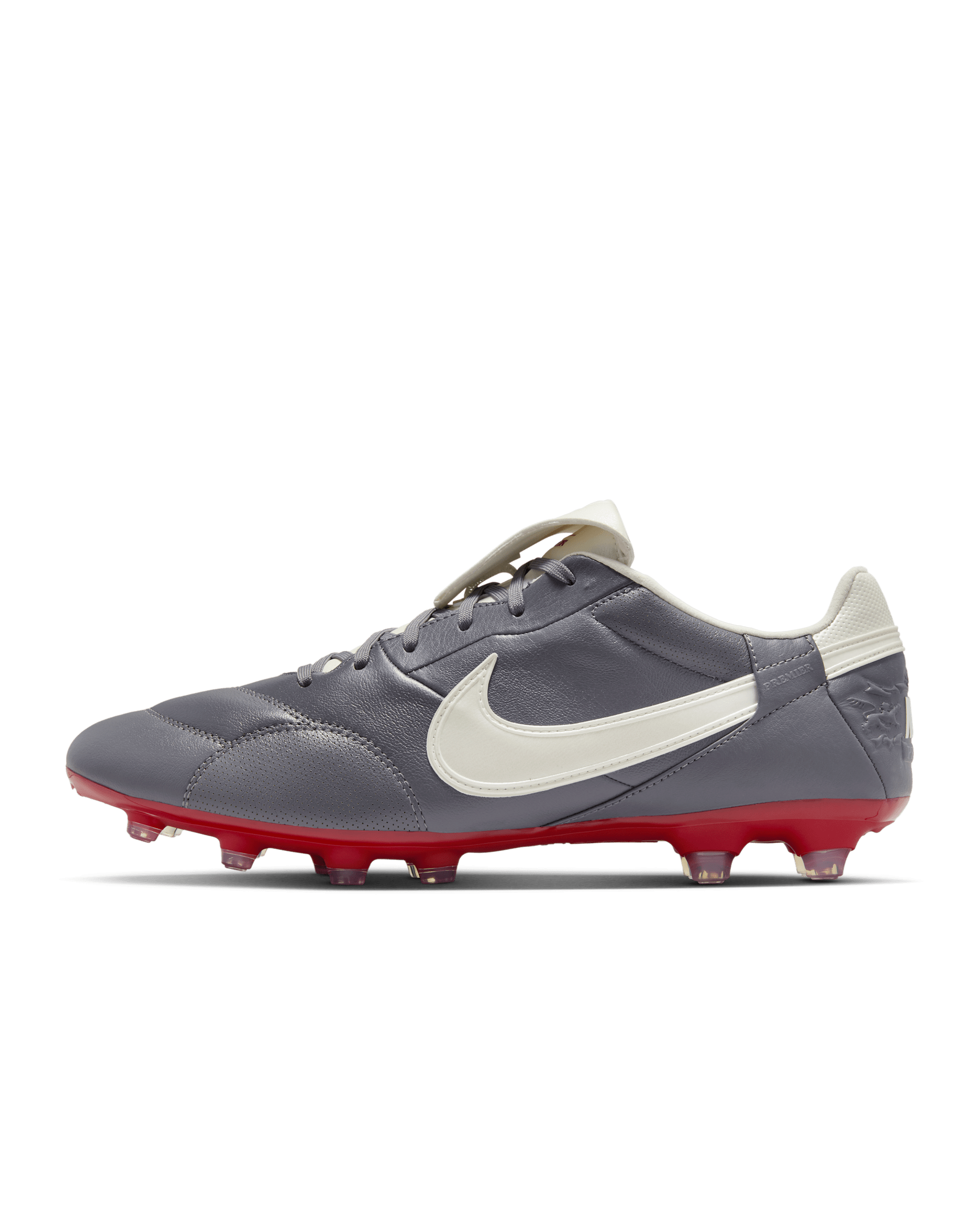 Nike Premier 3 Firm-Ground Low-Top Soccer Cleats - Light Graphite/Varsity Red/Metallic Summit White