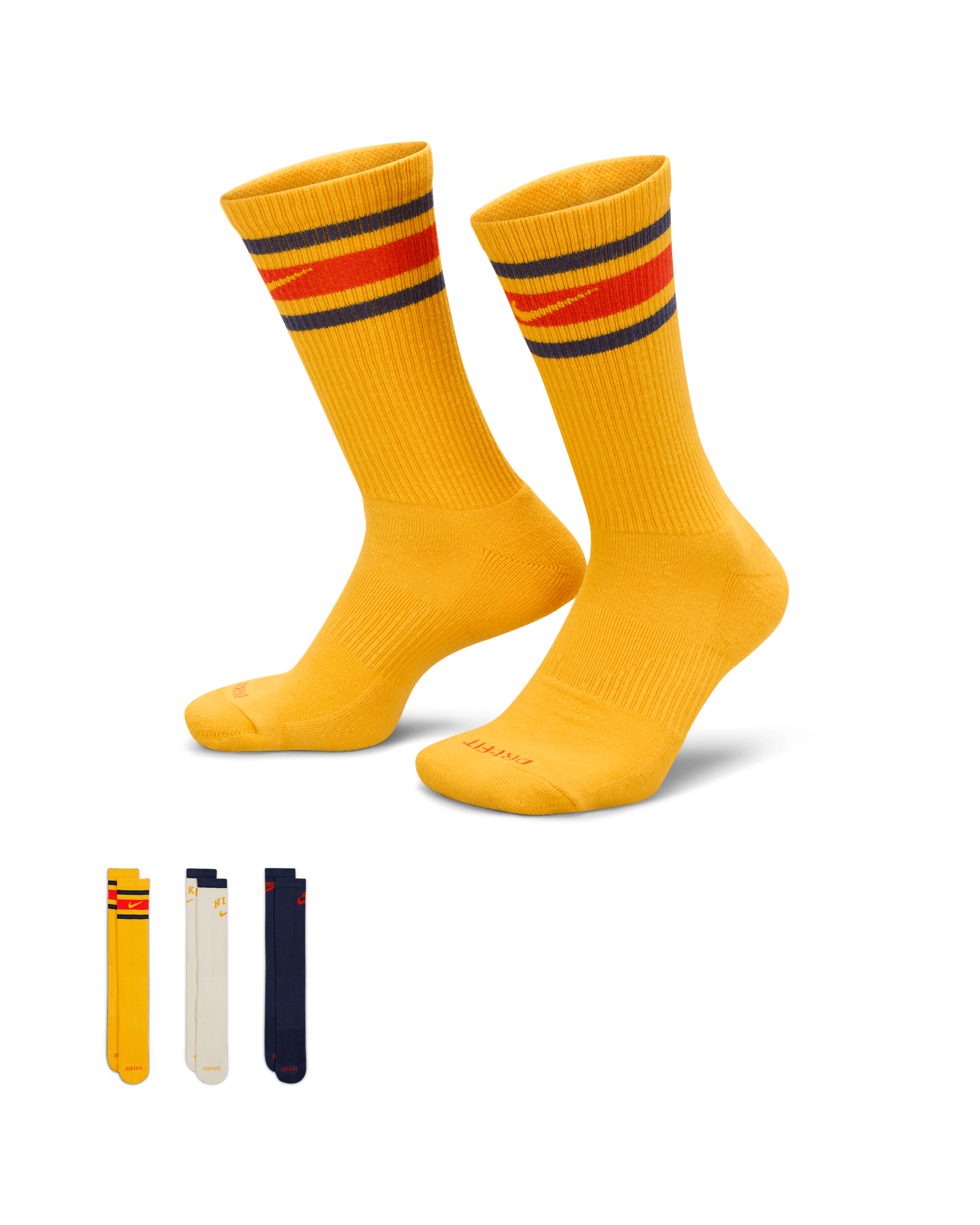 나이키 에브리데이 플러스 쿠션 크루 삭스(3켤레) - 멀티컬러