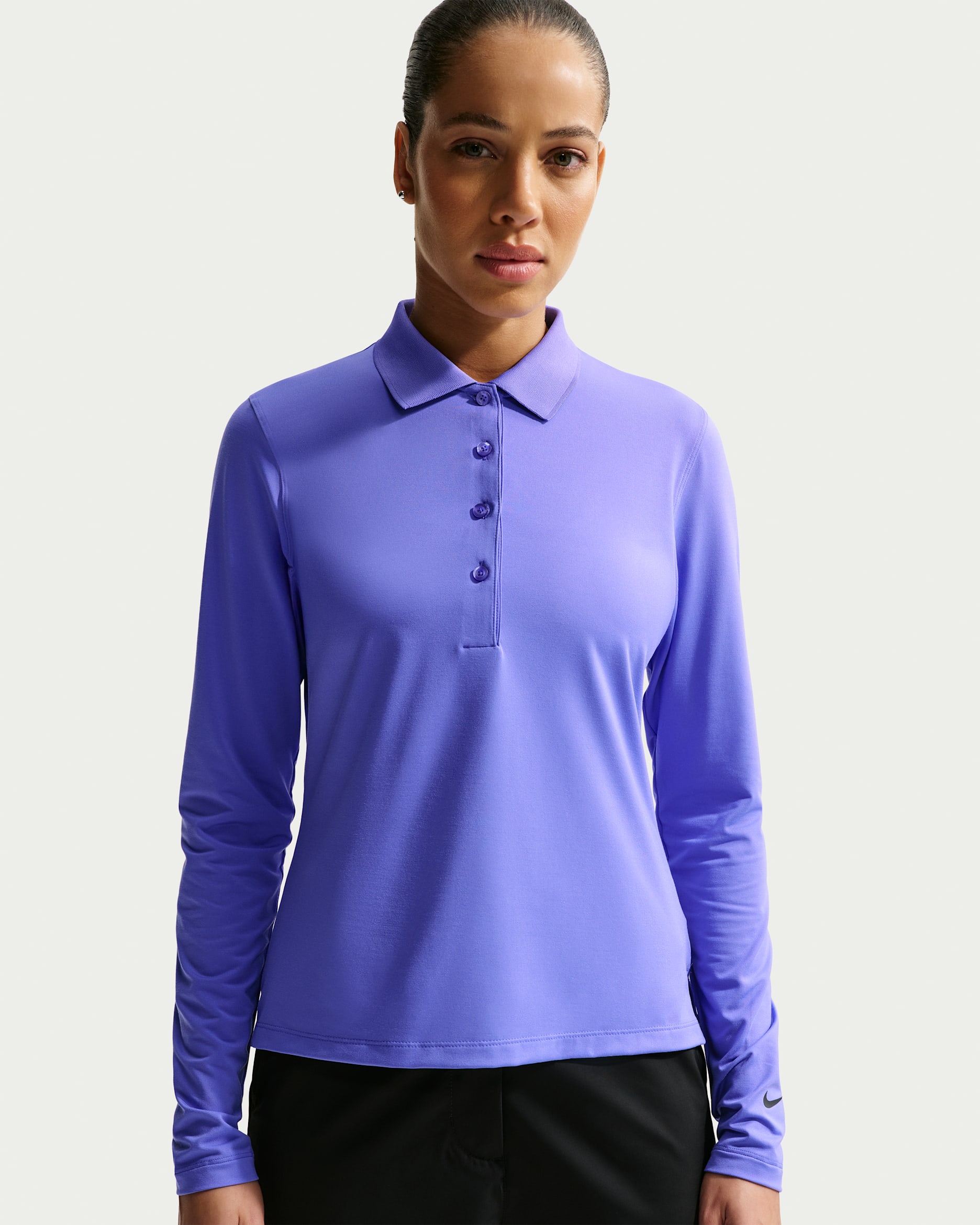 Nike Golf Club Women's Dri-FIT UV Long-Sleeve Golf Polo - Sapphire/Black