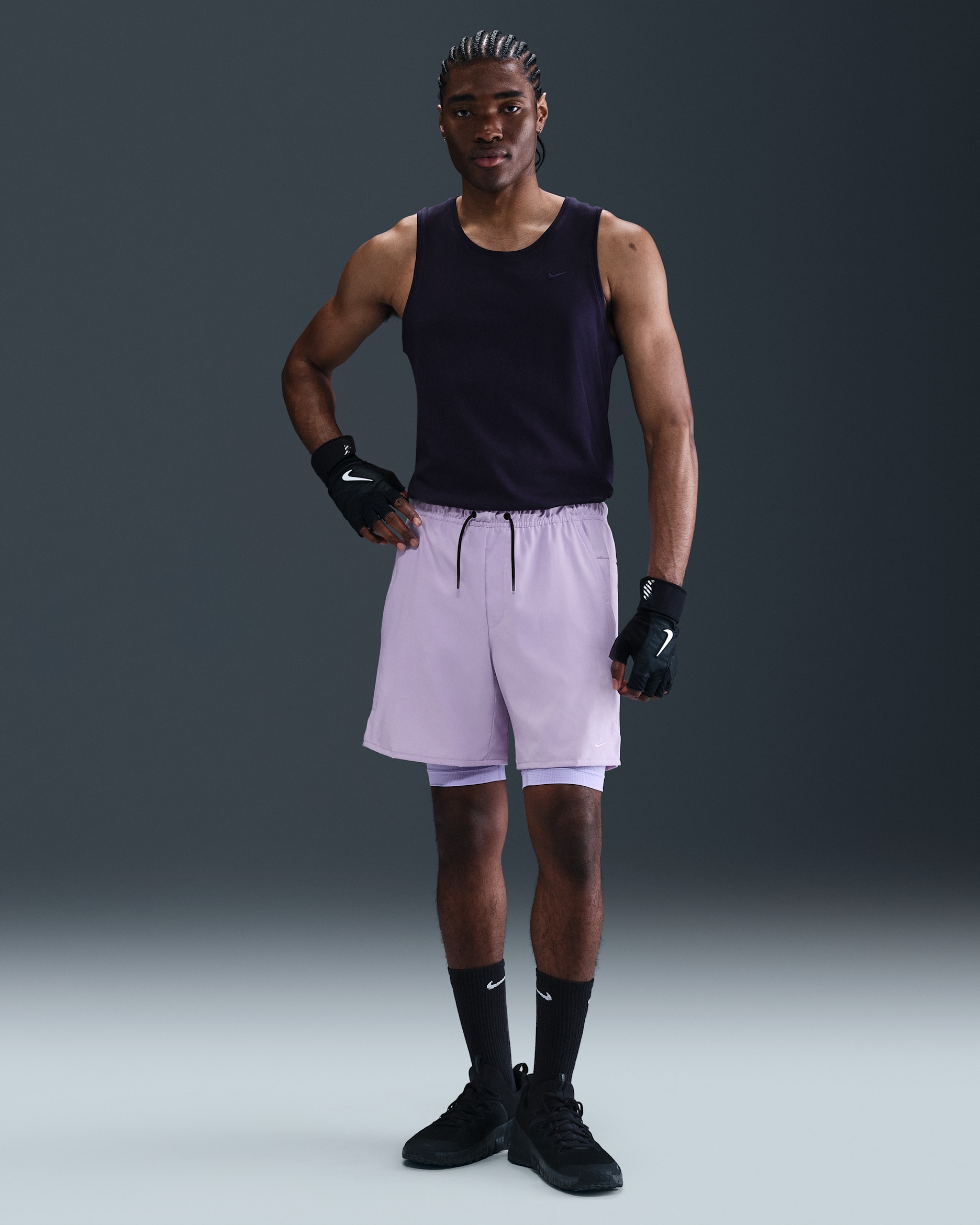 Nike Unlimited Men's Dri-FIT 7" 2-in-1 Versatile Shorts - Hydrangeas/Hydrangeas/Black/Hydrangeas