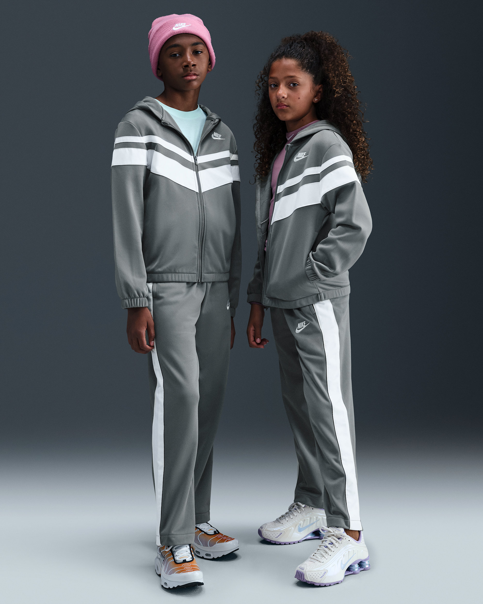 Tuta con cappuccio Dri-FIT Nike Sportswear – Ragazzo/a - Smoke Grey/Bianco/Bianco