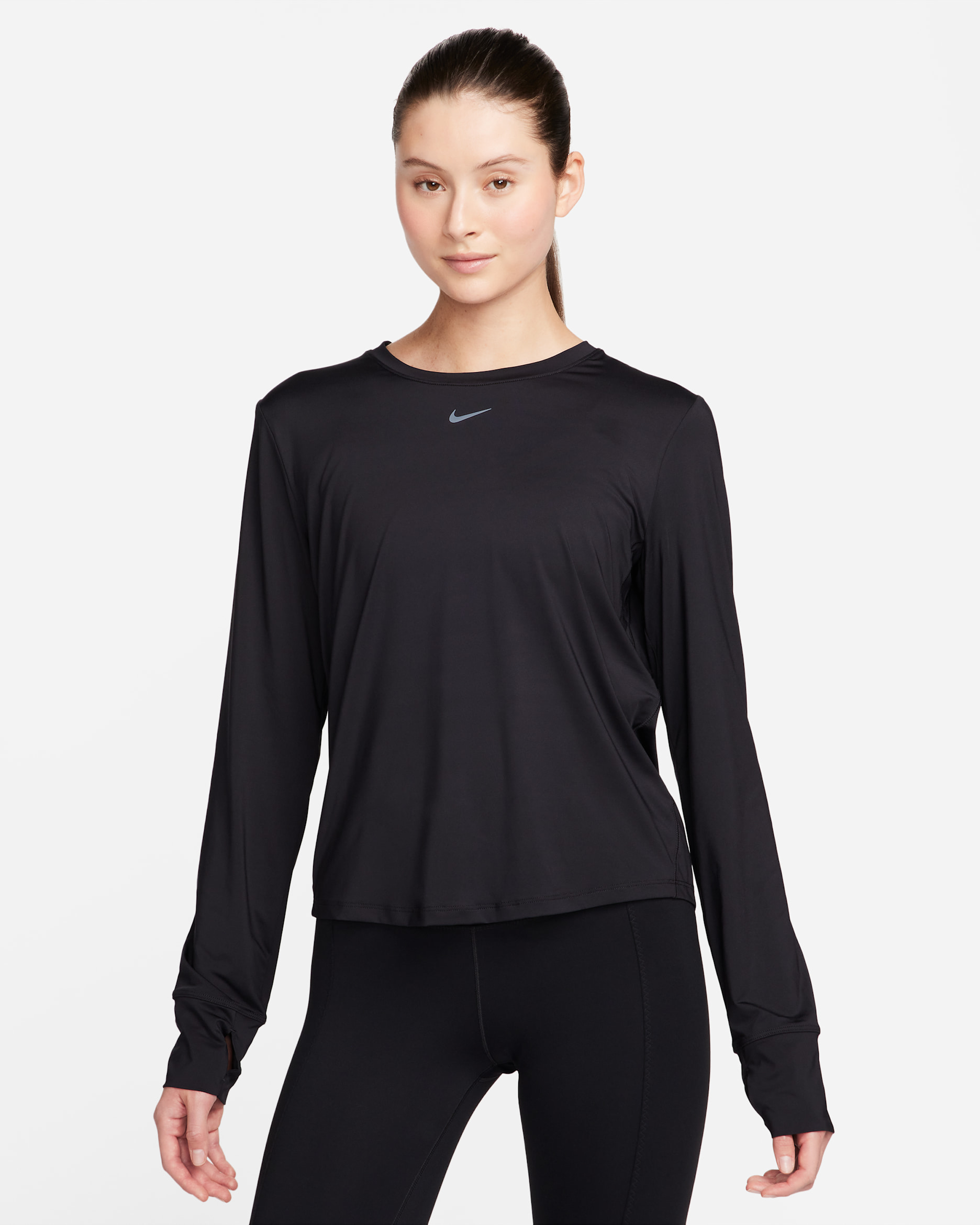 Nike One Classic Women's Dri-FIT Long-Sleeve Top - Black/Black