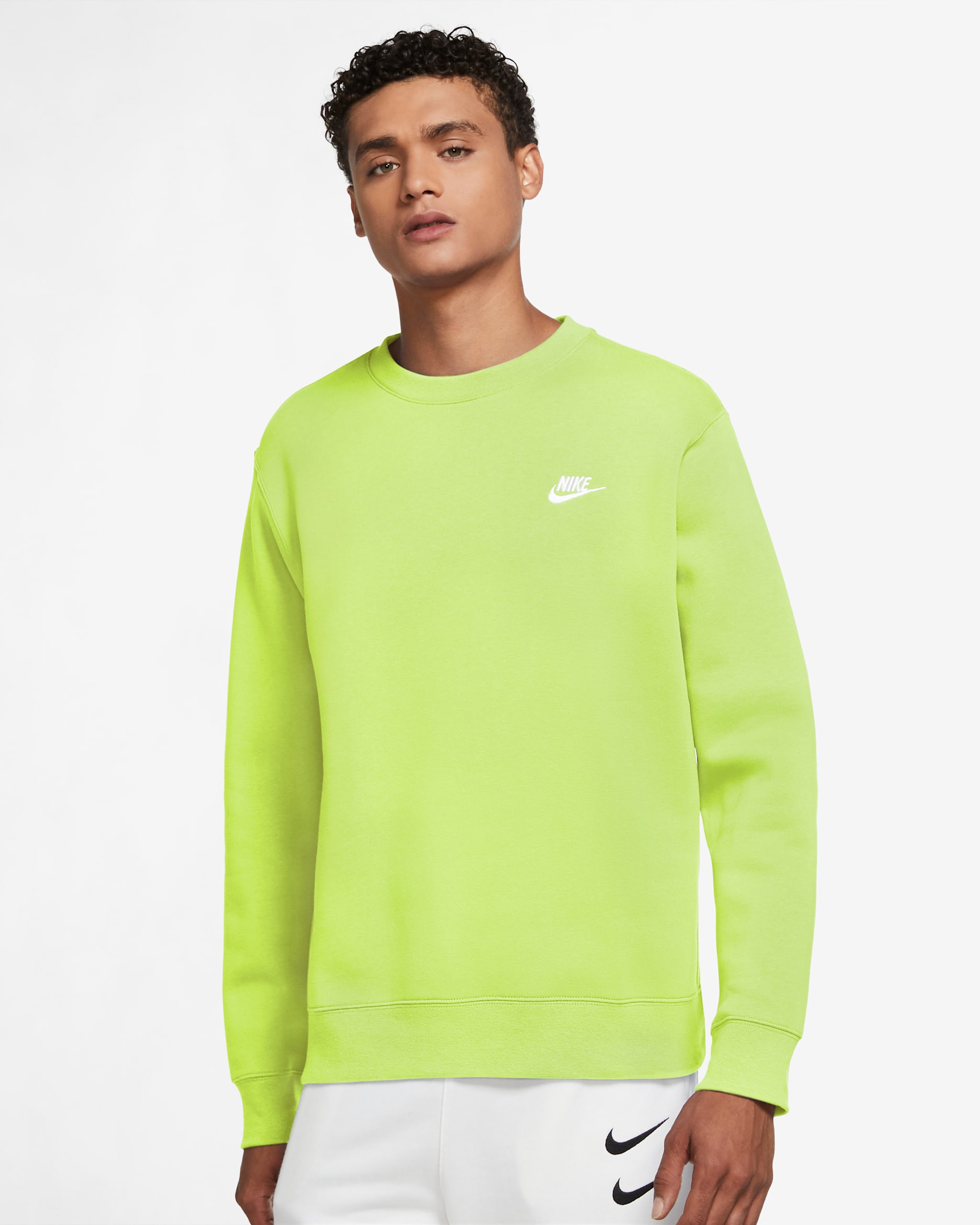 Nike Sportswear Club Fleece Crew - Light Lemon Twist/White