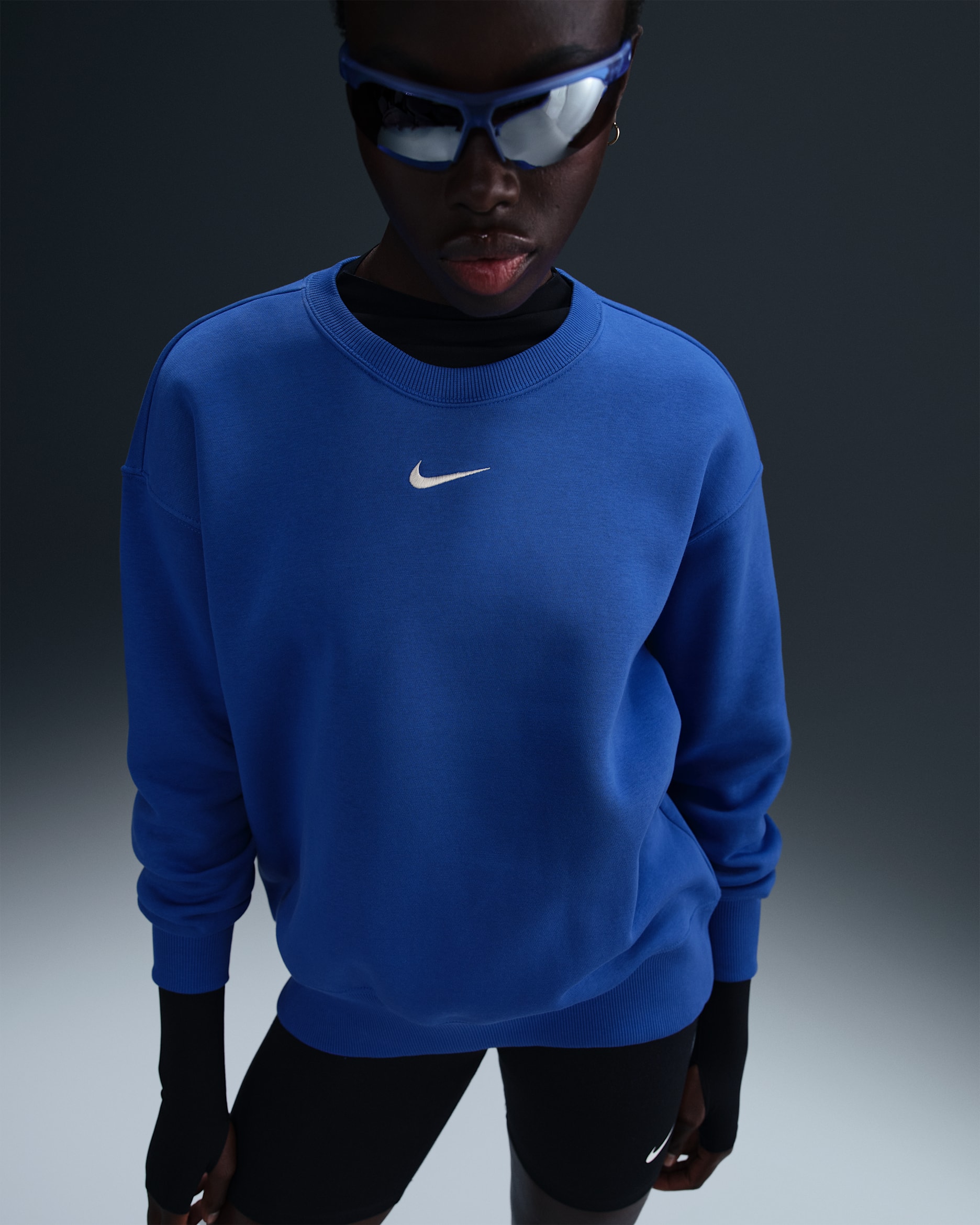 Nike Sportswear Phoenix Fleece Women's Oversized Crew-Neck Sweatshirt - Game Royal/Sail