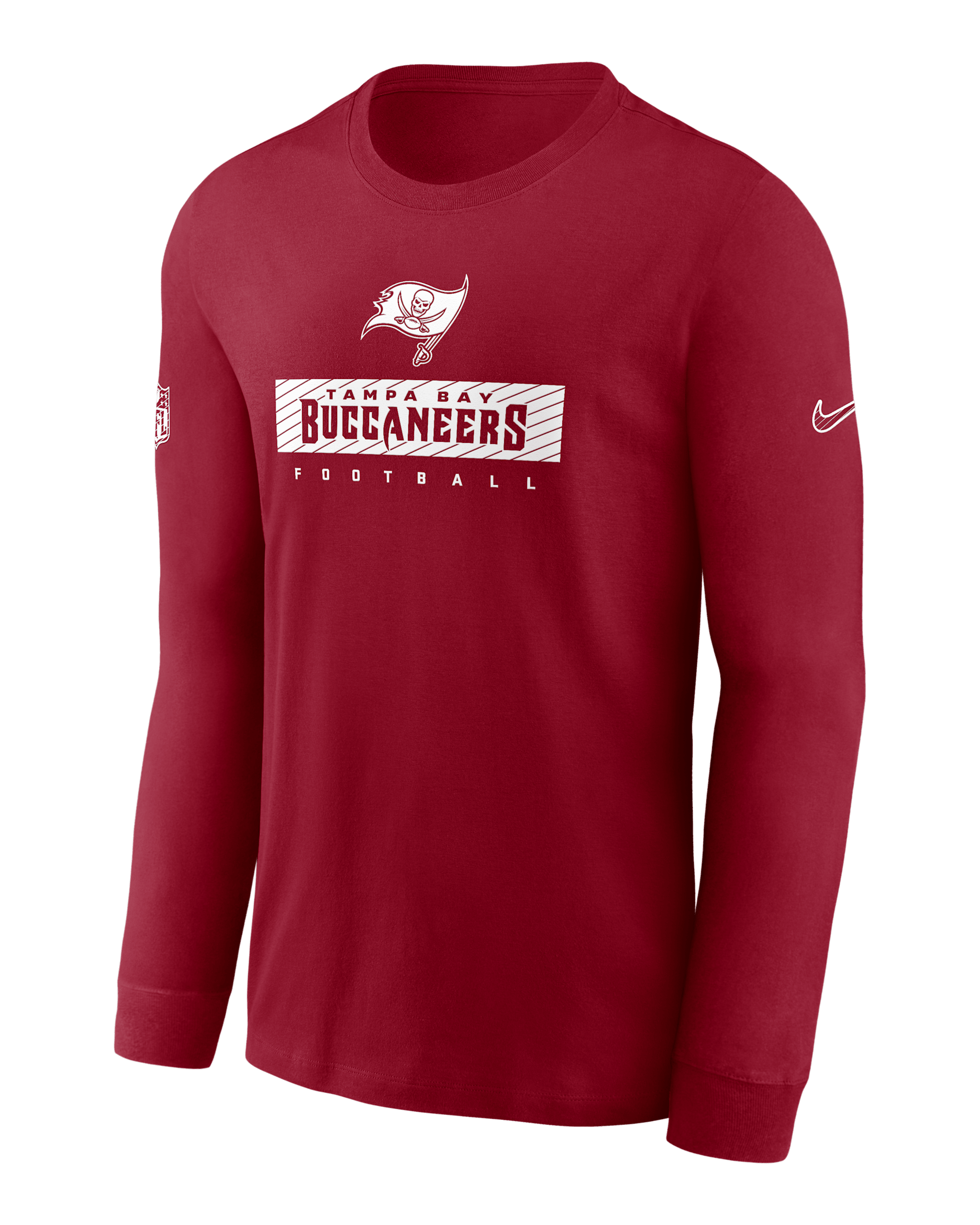 Tampa Bay Buccaneers Sideline Team Issue Men's Nike Dri-FIT NFL Long-Sleeve T-Shirt - Red