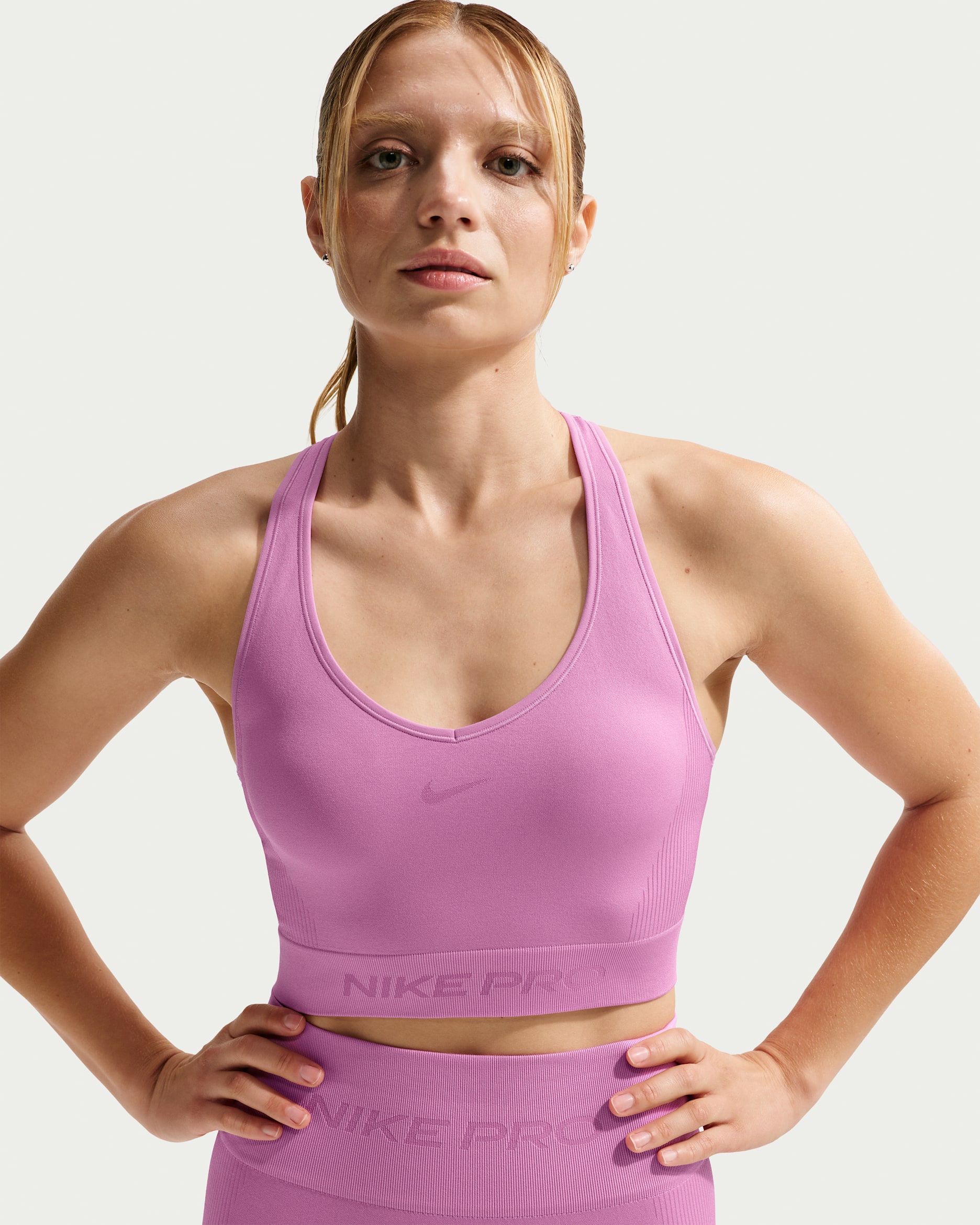 Nike Pro Seamless Women's Dri-FIT Cropped Tank Top - Light Magenta